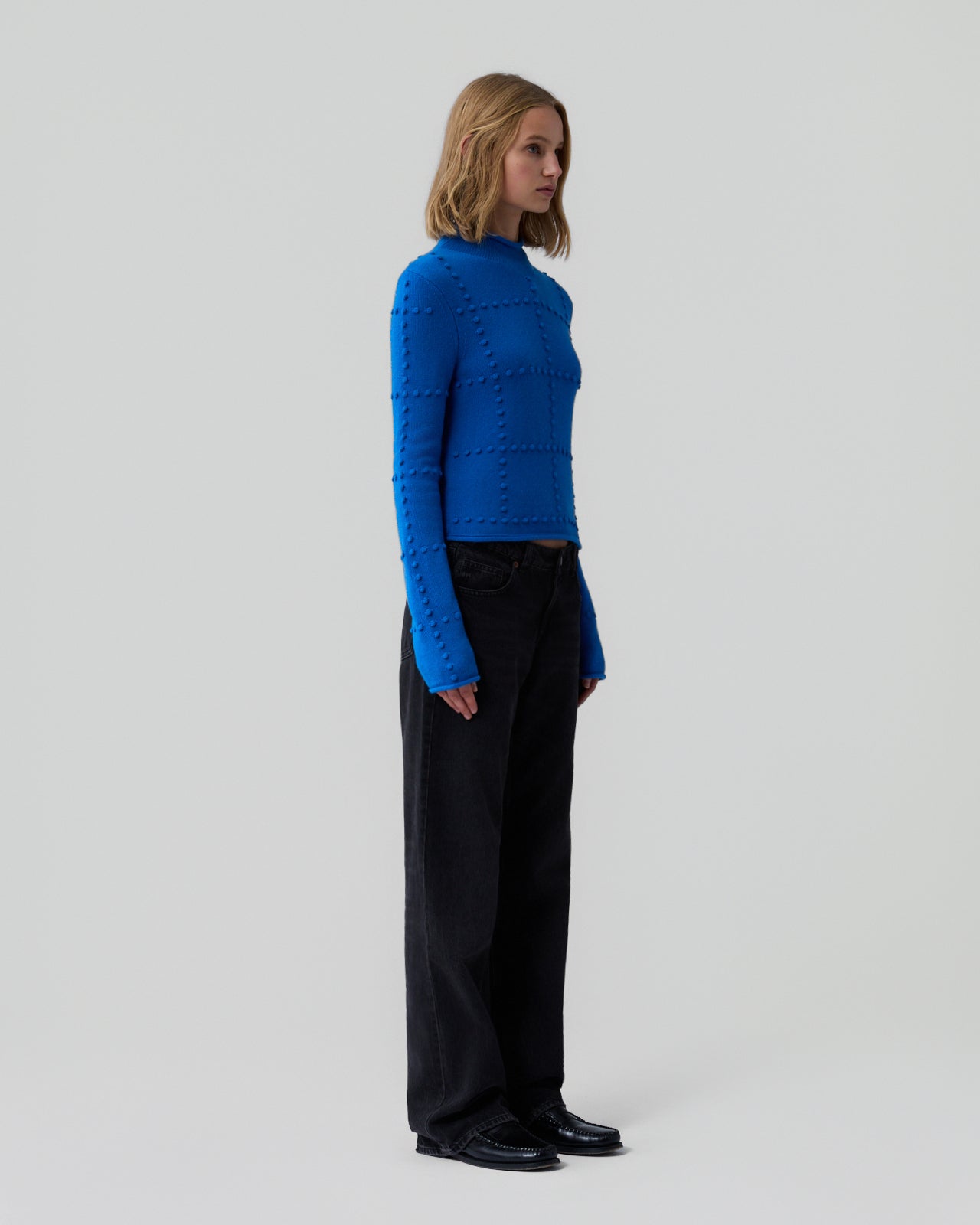 Popcorn Top in Cashmere Blend - Twilight