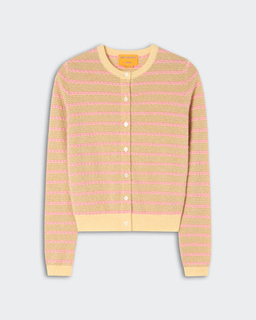 Pebble Stripe Jane Cardigan Butter Combo