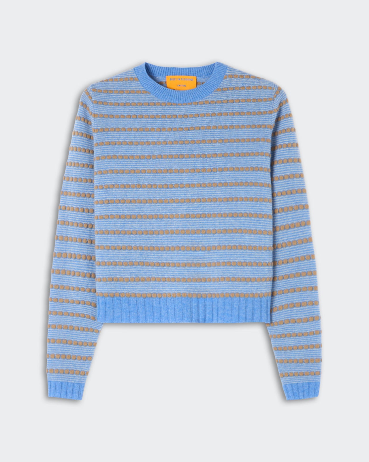 Pebble Stripe Shrunken Crew - Delft Blue Combo