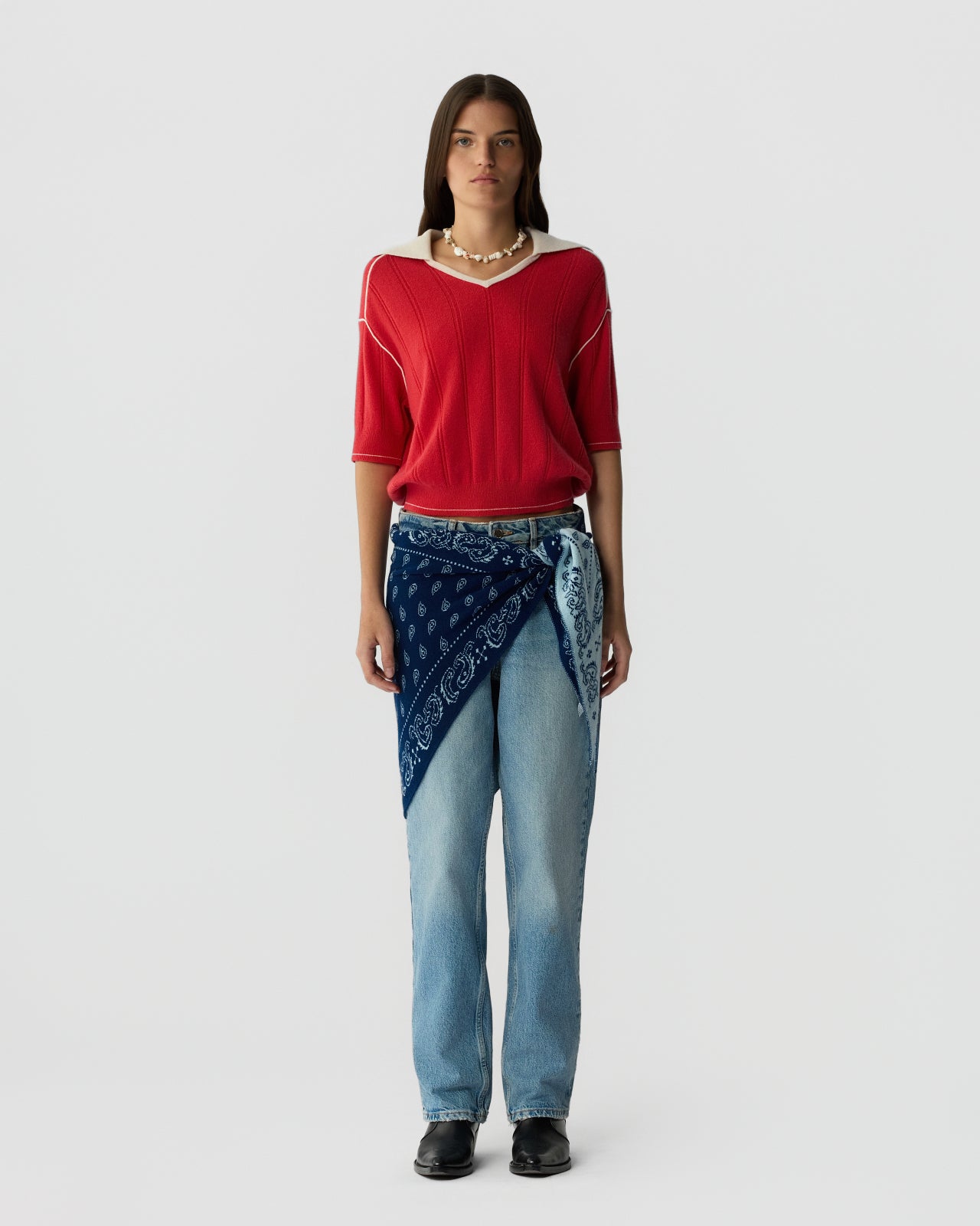 Pele Polo - Scarlet/Cream