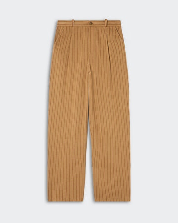 Pinstripe Carpenter Pant - Camel/Burnt Sienna