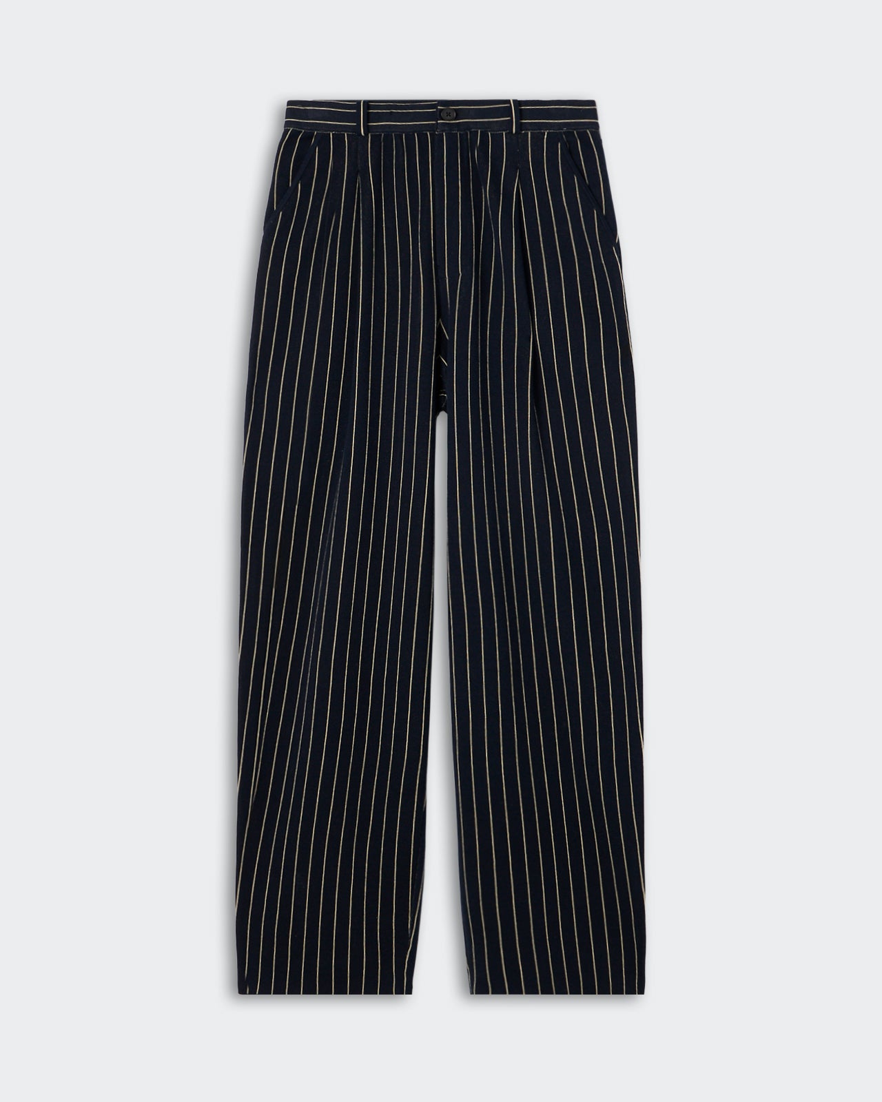 Pinstripe Carpenter Pant - Navy/Butter