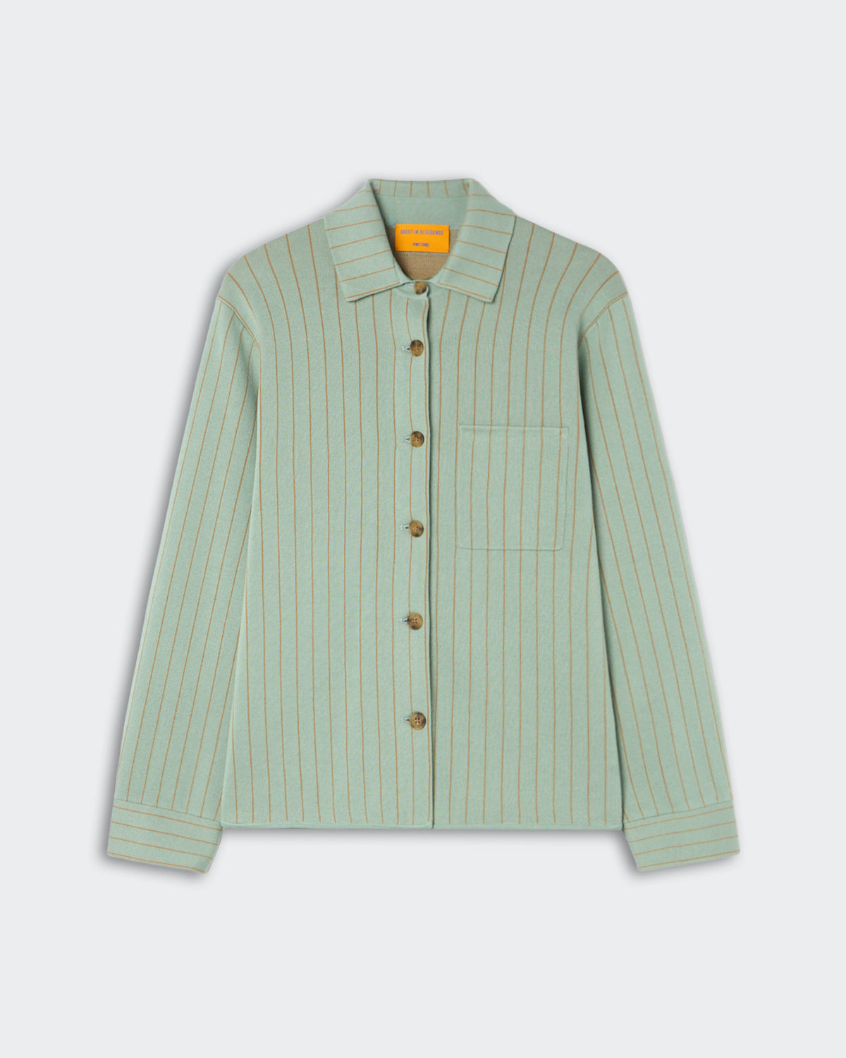Pinstripe Work Shirt - Sage Brush/Camel