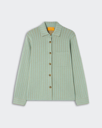 Pinstripe Work Shirt Sage Brush Camel
