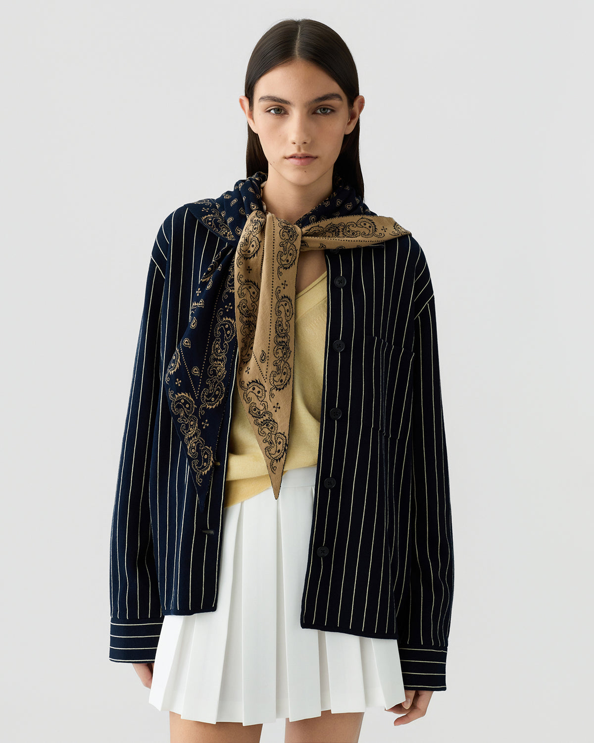 Pinstripe Work Shirt - Navy/Butter