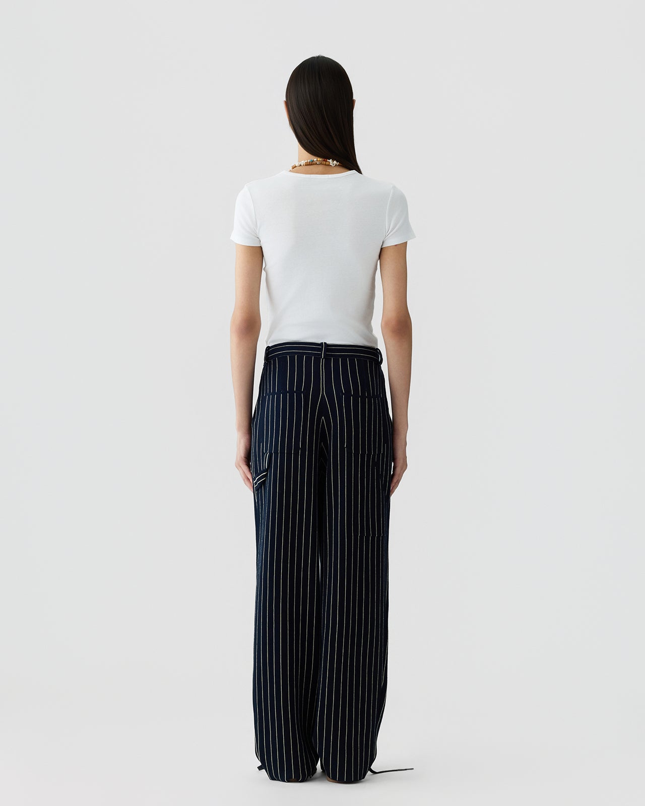Pinstripe Carpenter Pant - Navy/Butter