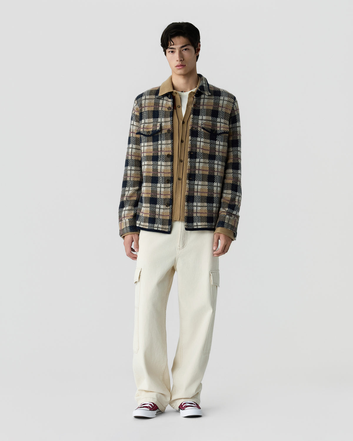 Plaid Work Shirt - Camel Combo