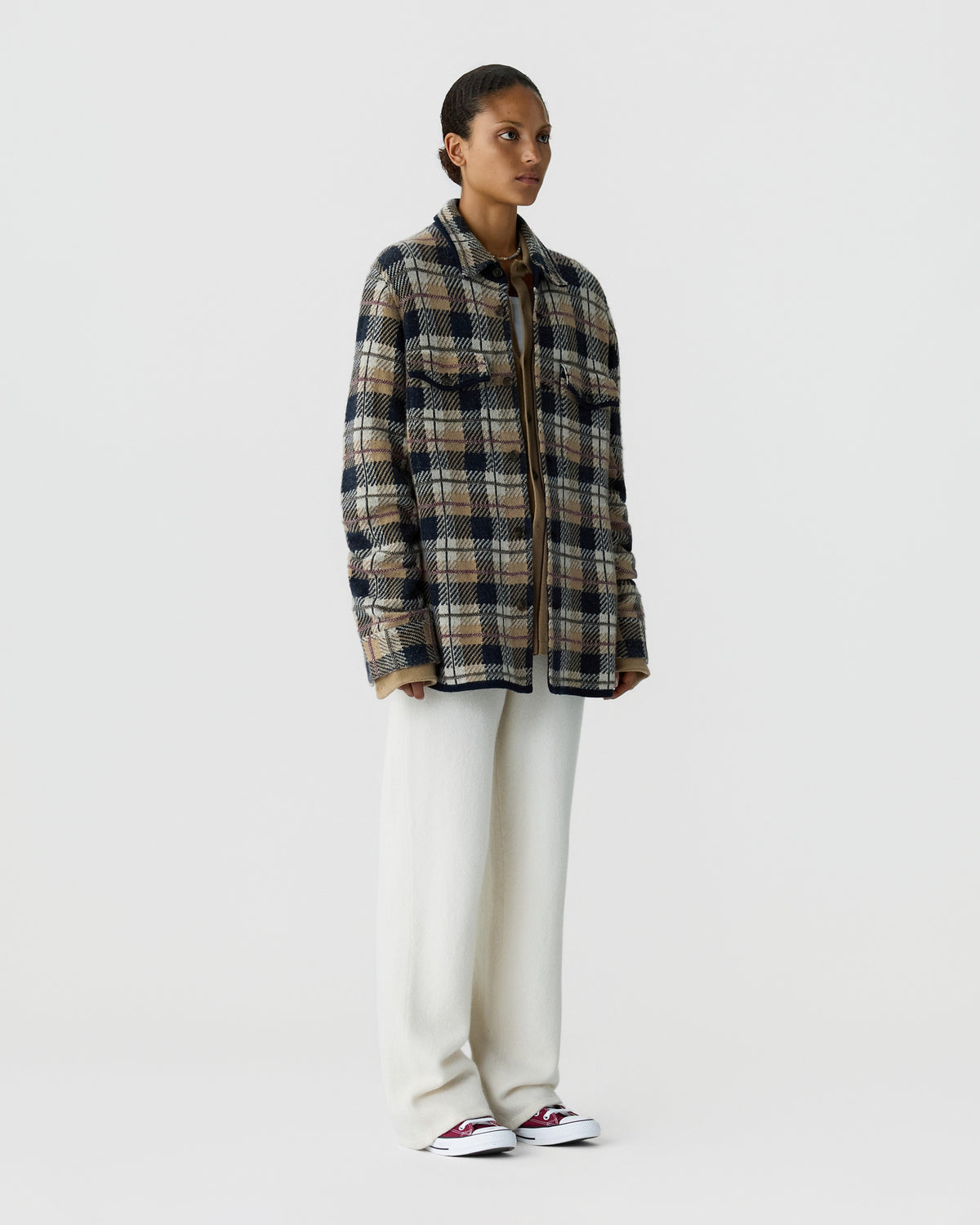 Plaid Work Shirt - Camel Combo