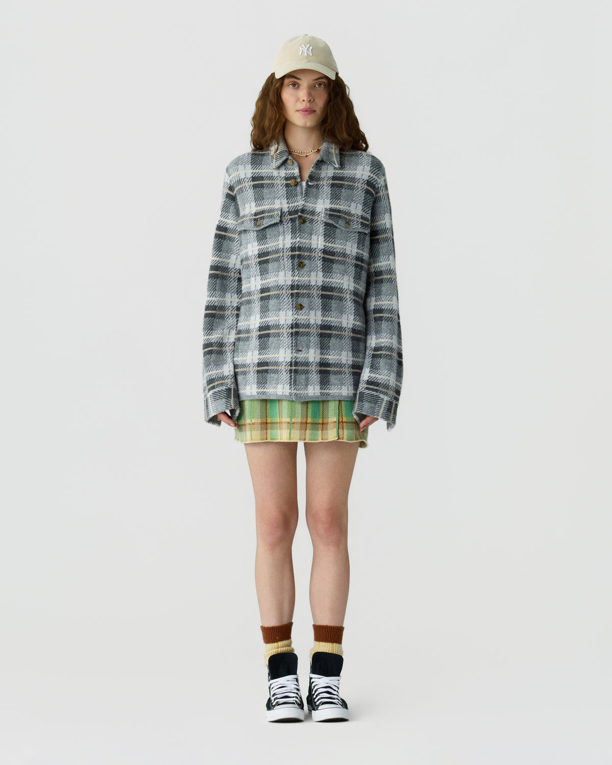 Plaid Work Shirt - Heather Grey Combo