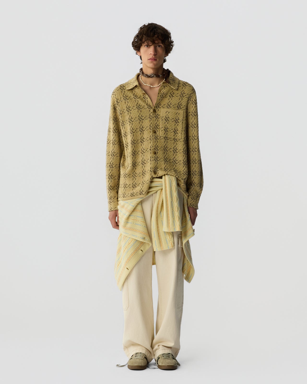 sweater and dress shirt combo Plaid Work Shirt - Sandstone Combo