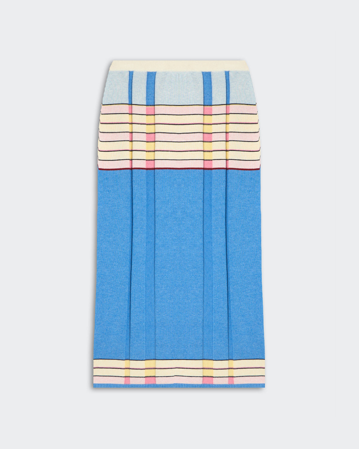 Plaited Rib Skirt - Delft Blue Combo