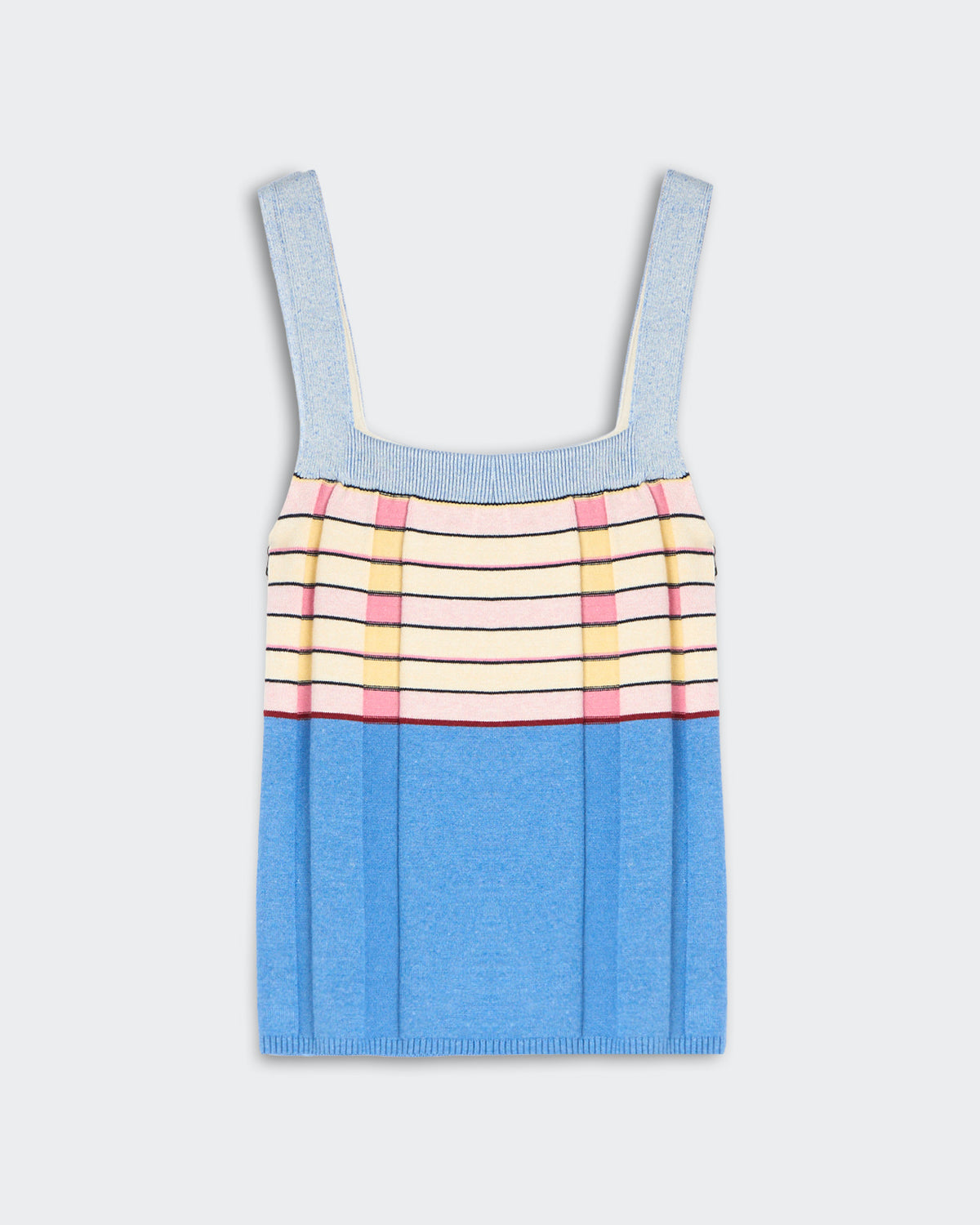 Plaited Rib Tank - Delft Blue Combo