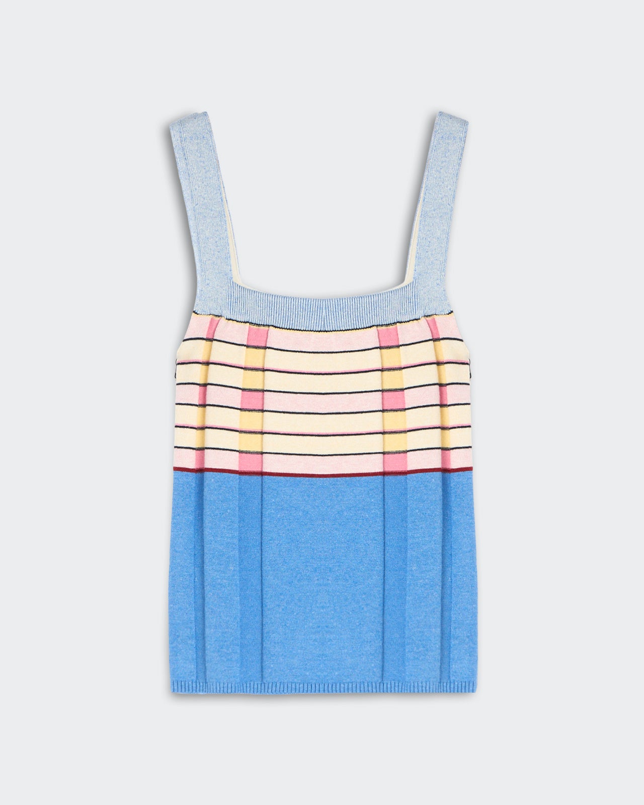 Plaited Rib Tank - Delft Blue Combo