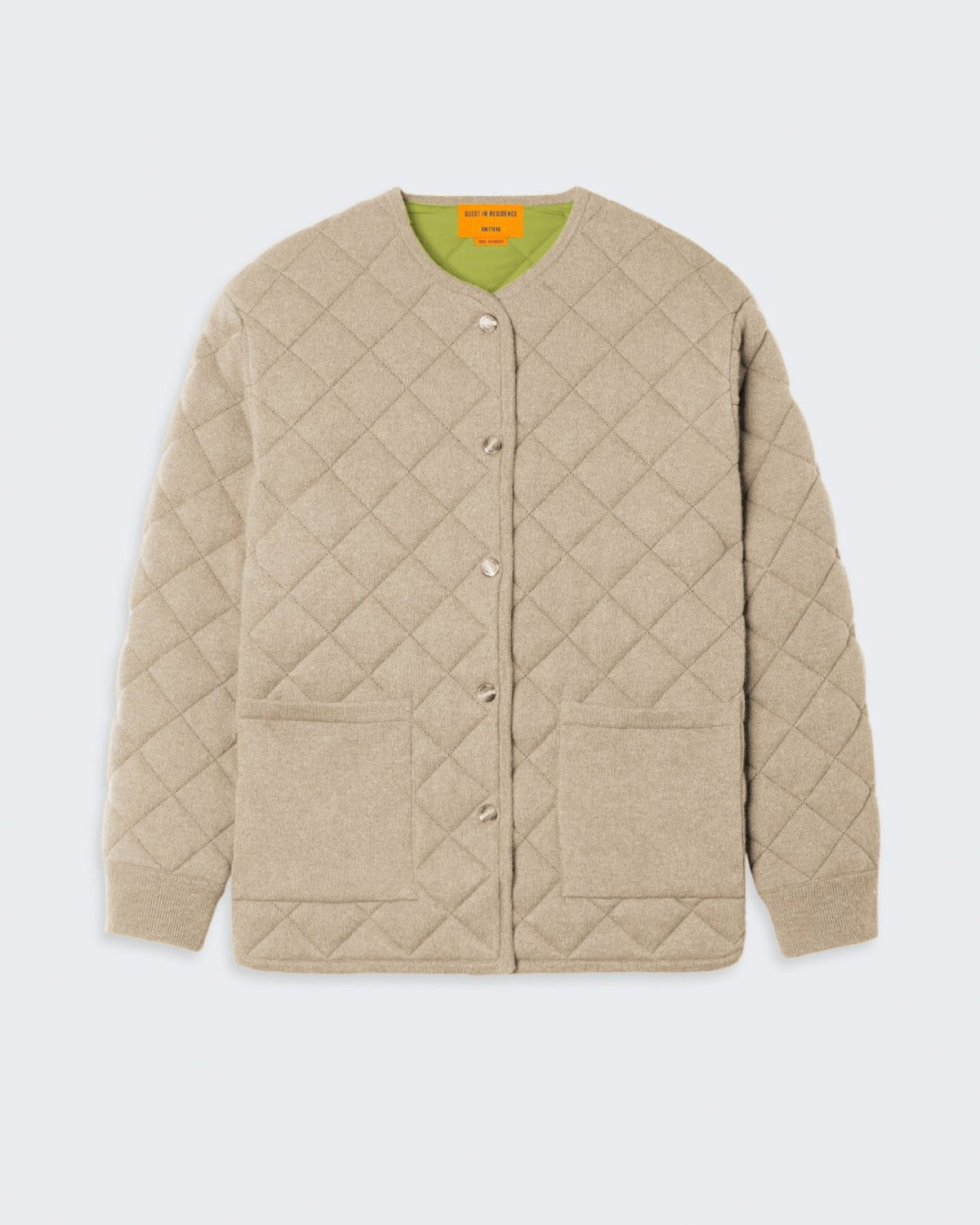 Quilted jacket with cashmere blend fabric in a relaxed fit for women.