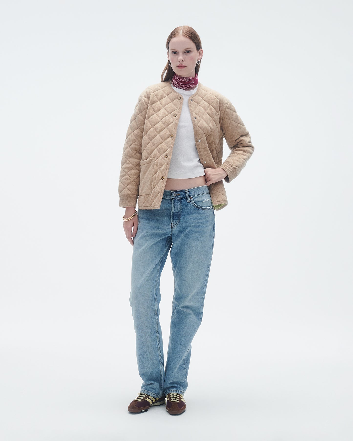 Quilted Liner Jacket In Cashmere Blend - Dune