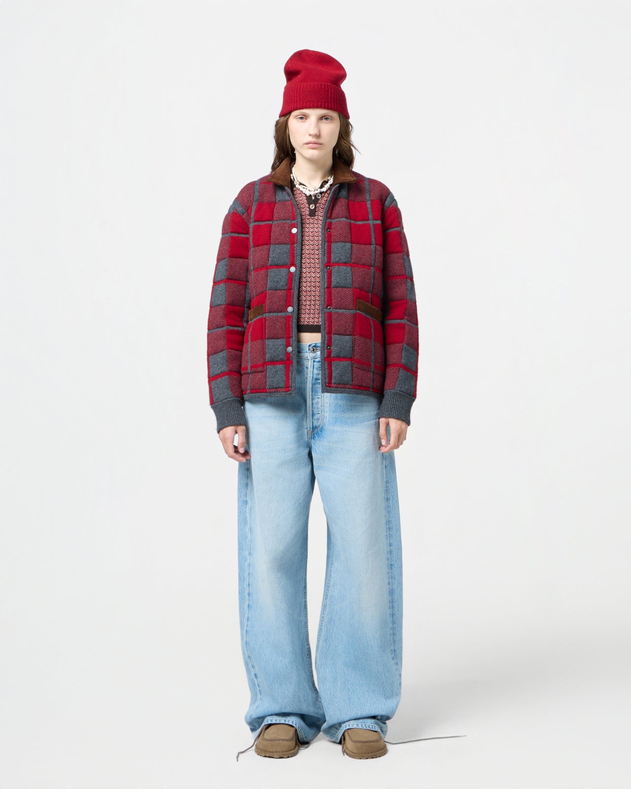 Quilted Plaid Liner Jacket - Ruby Combo