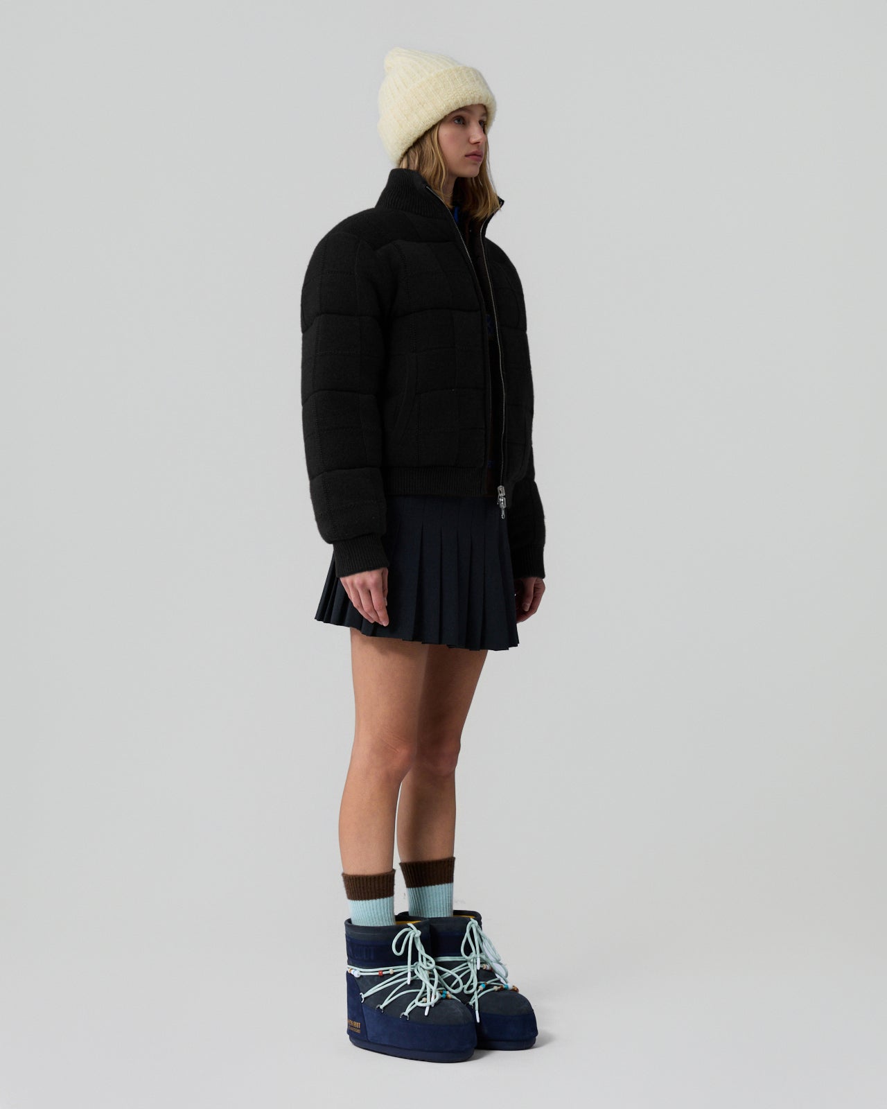 Quilted Puffer Jacket - Black