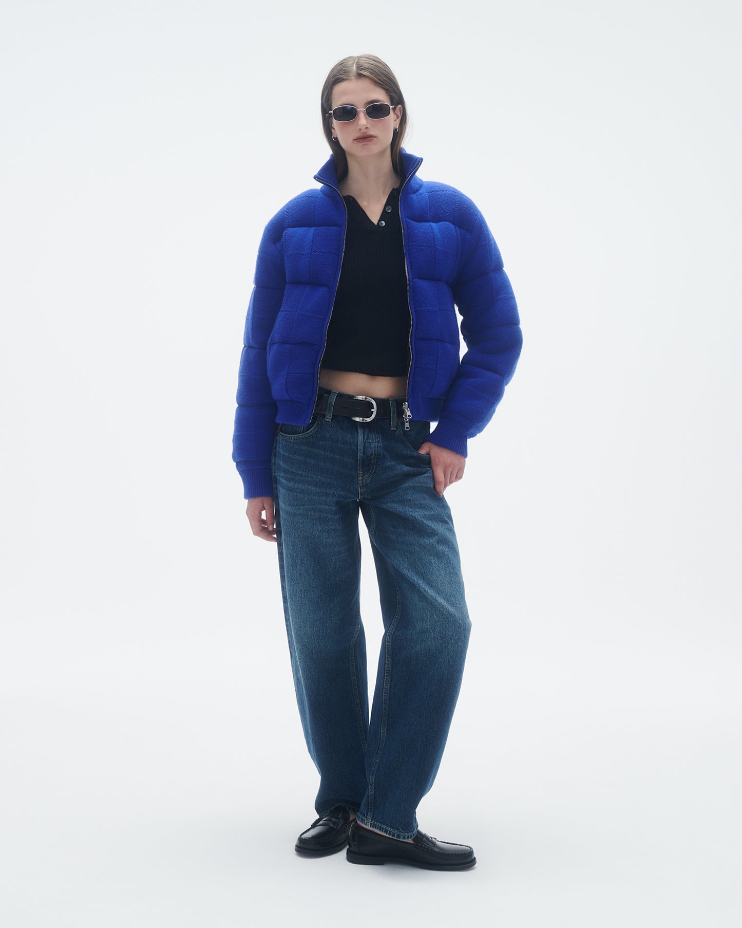 Quilted Puffer Jacket - Cobalt