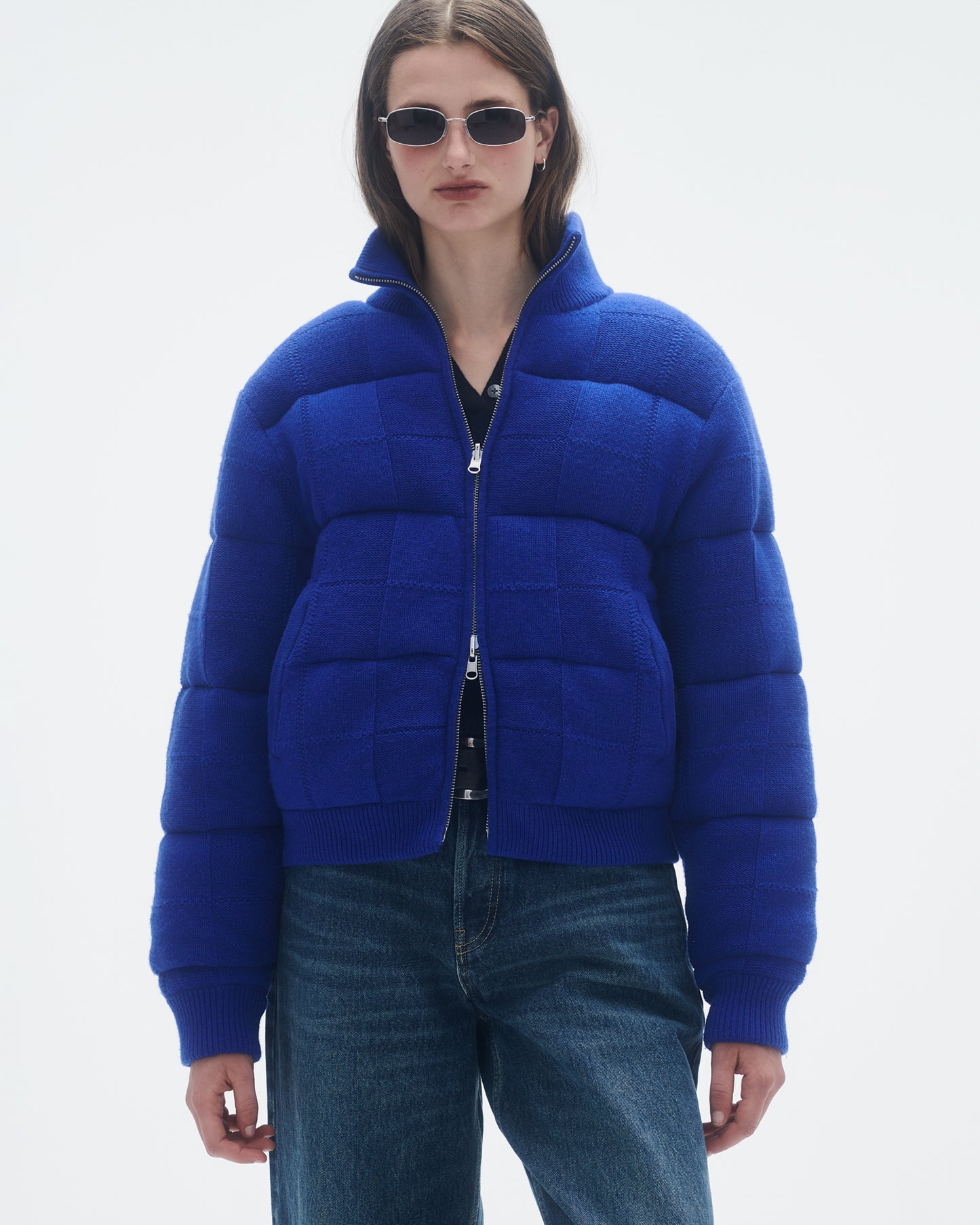 Quilted Puffer Jacket - Cobalt