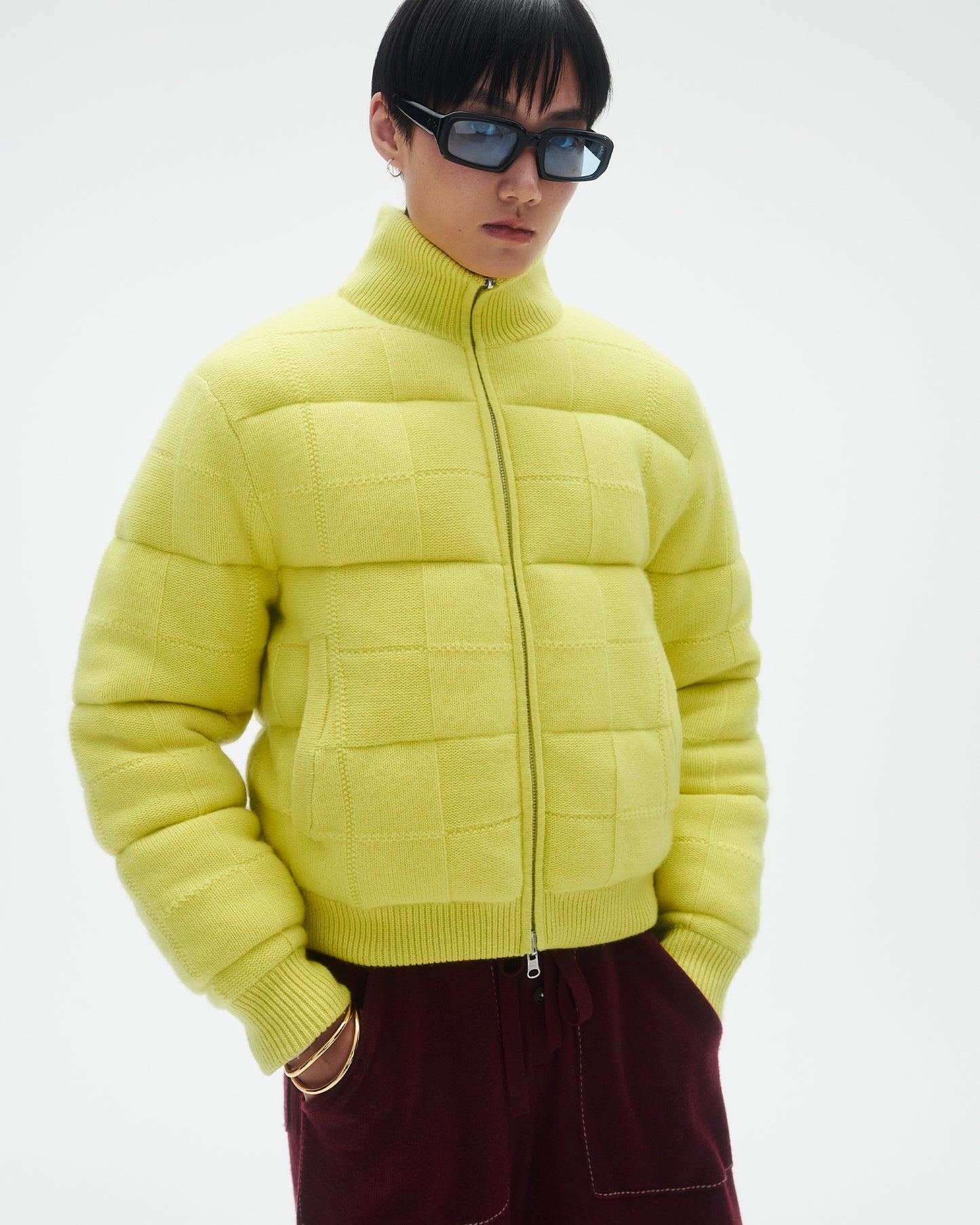 Quilted Puffer Jacket - Lemon