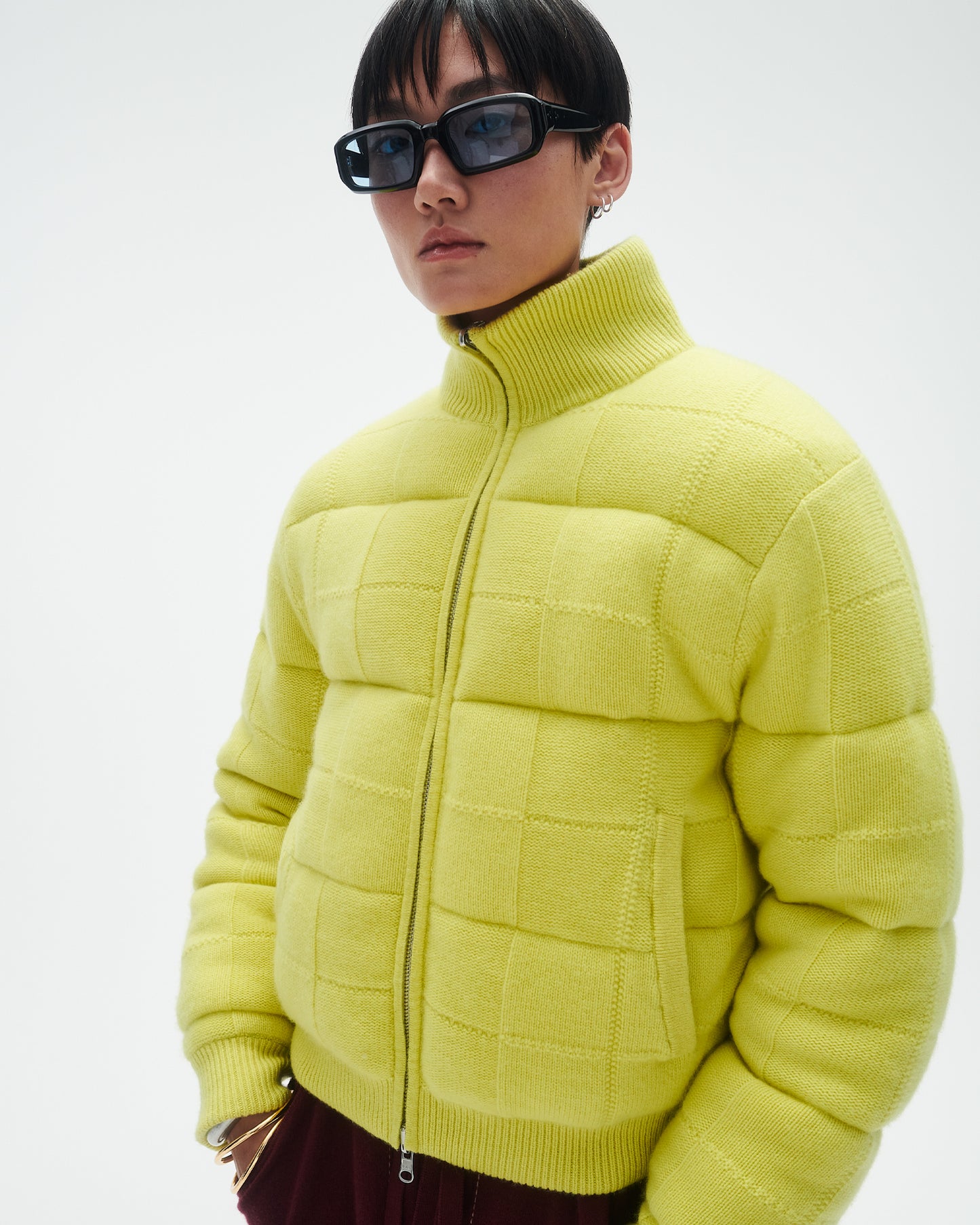 Quilted Puffer Jacket - Lemon