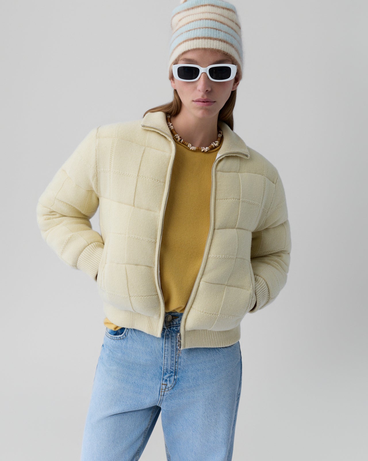Quilted Puffer Jacket - Mist