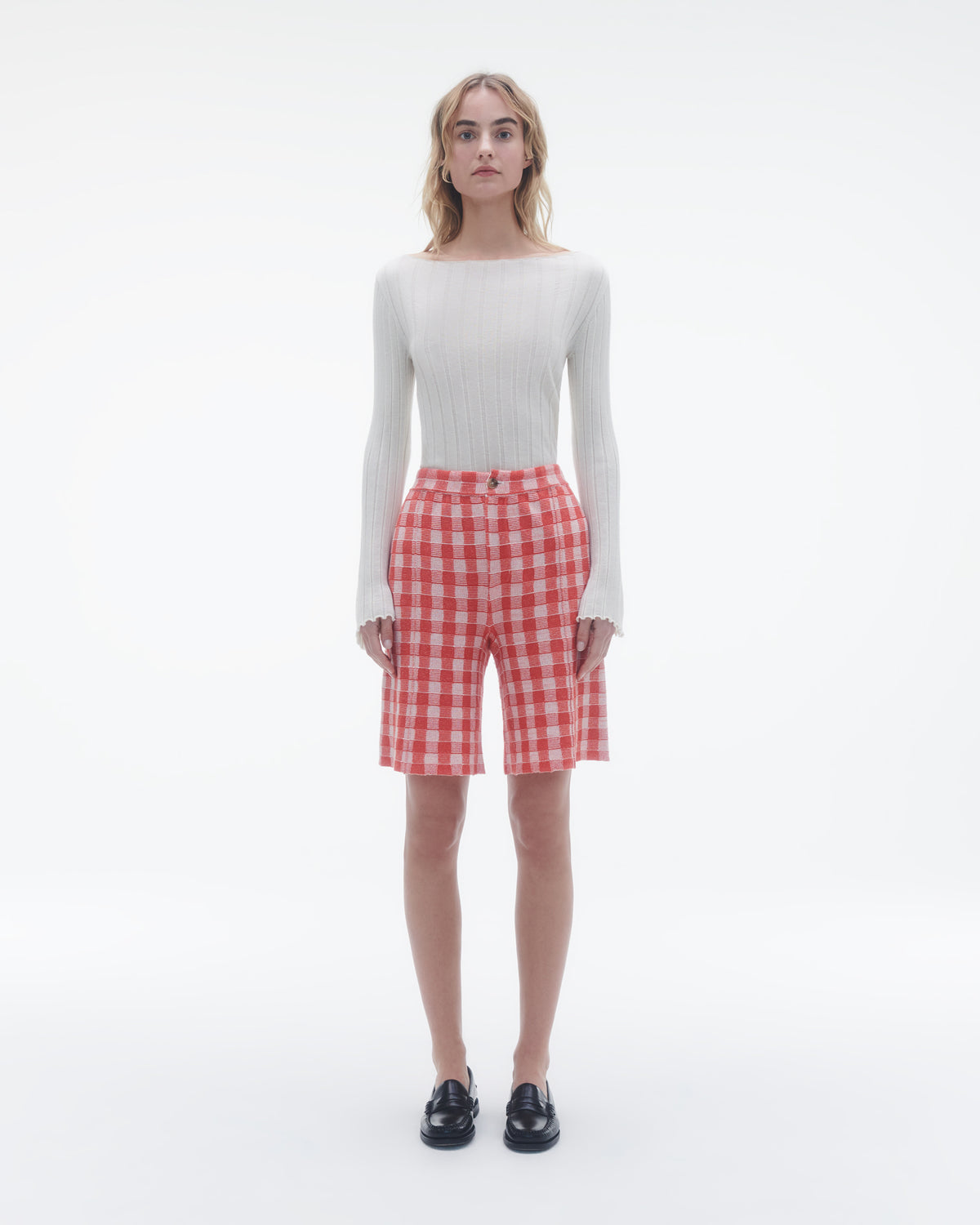 Gingham Bermuda Short - Cherry Combo