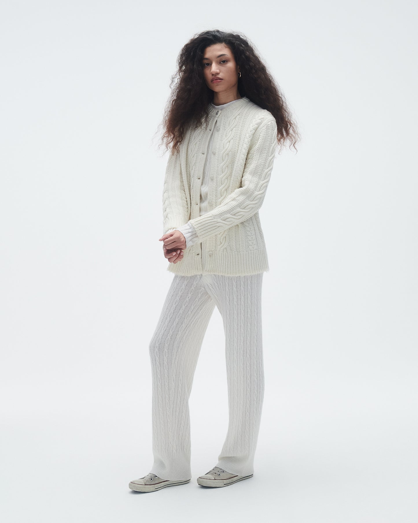 Rossella Cable Cardigan - Cream