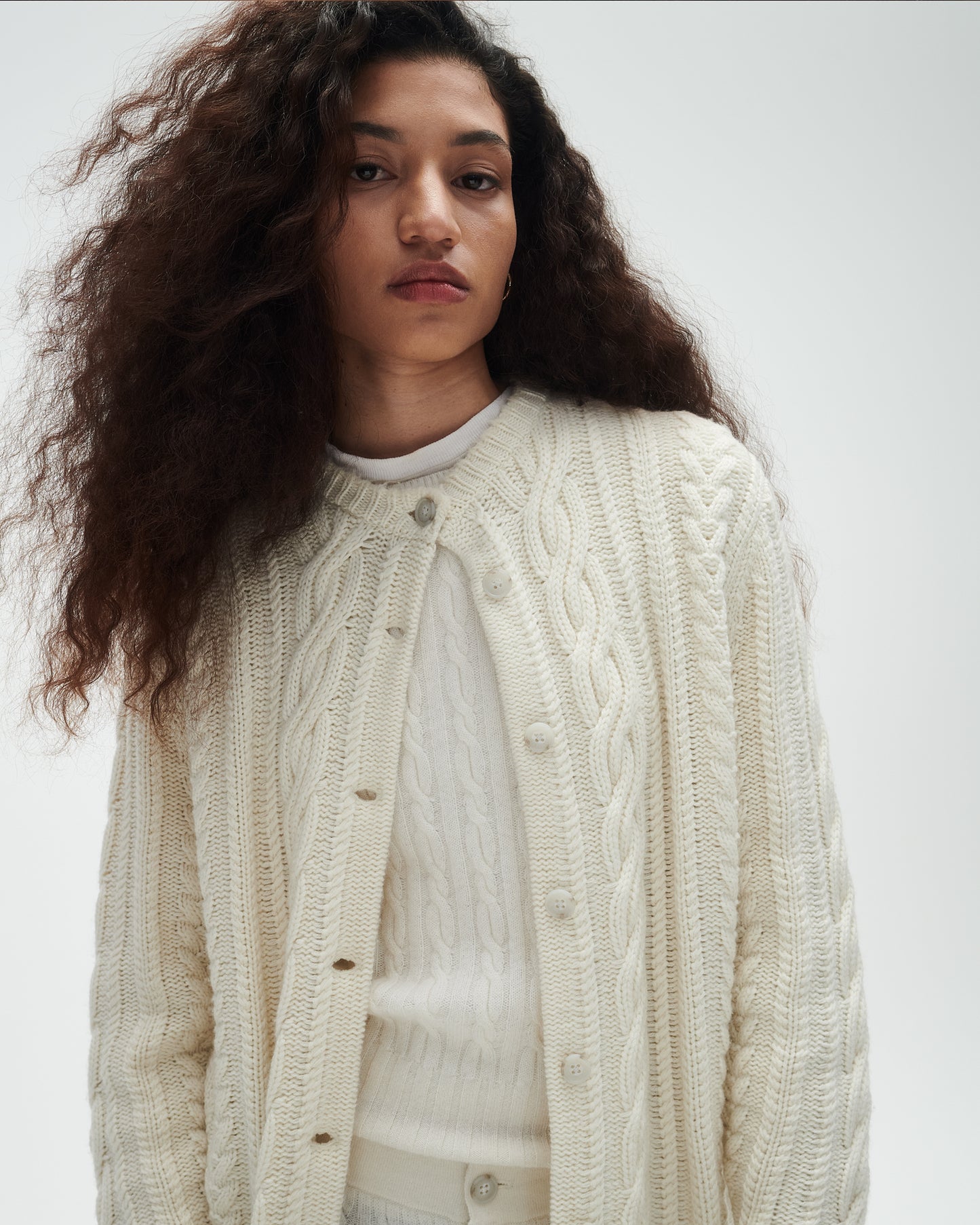 Rossella Cable Cardigan - Cream