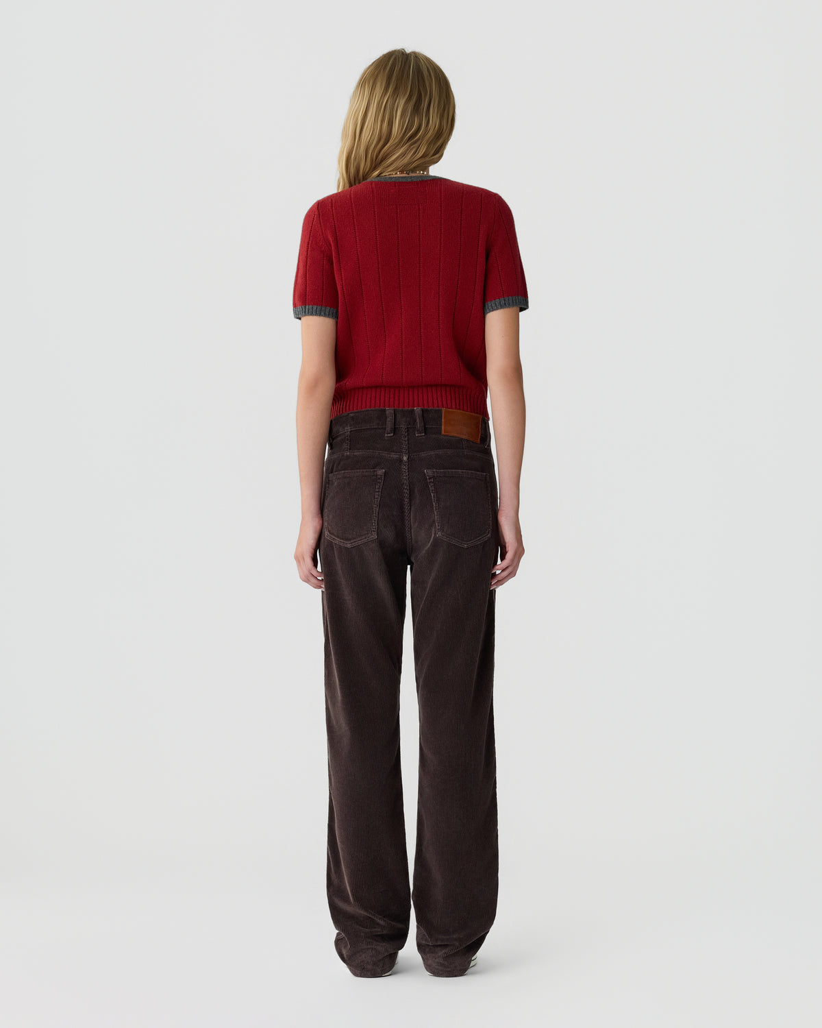 Rib Ringer Tee - Carmine/Charcoal