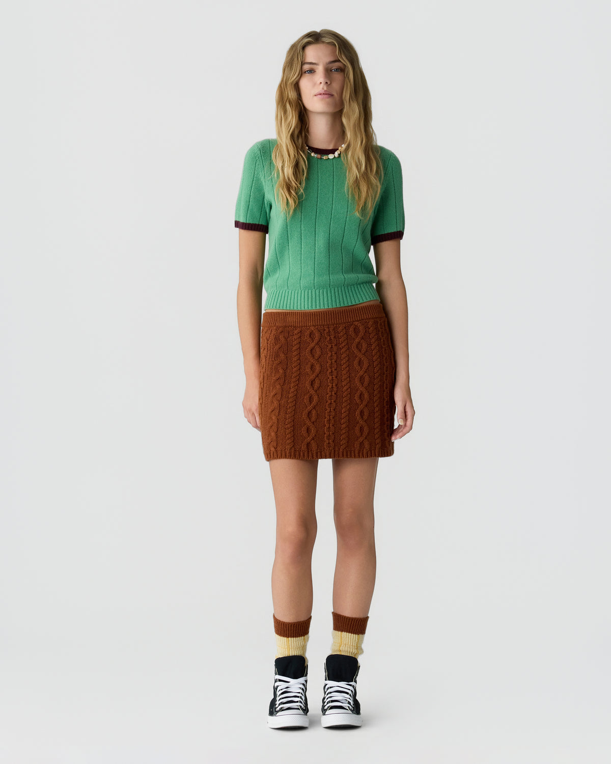 Rib Ringer Tee - Highland/Fig