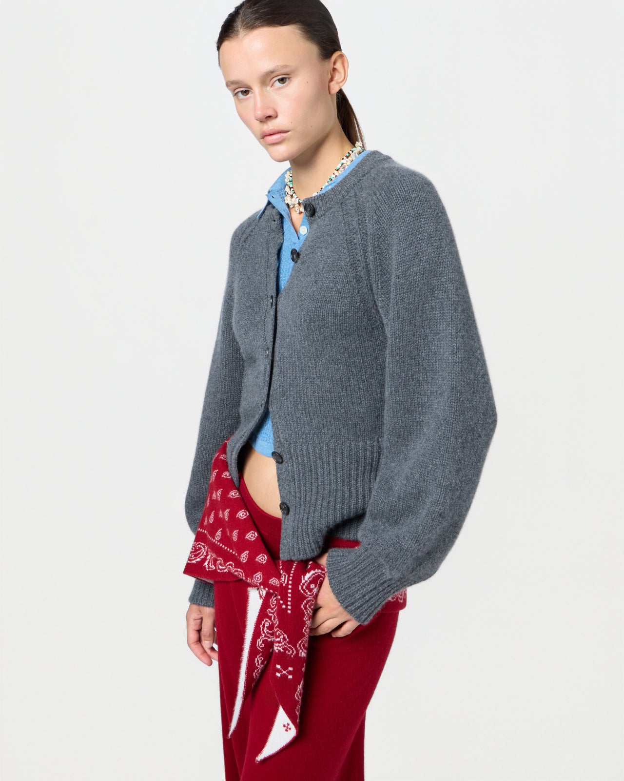 Sculpted Cardigan - Charcoal