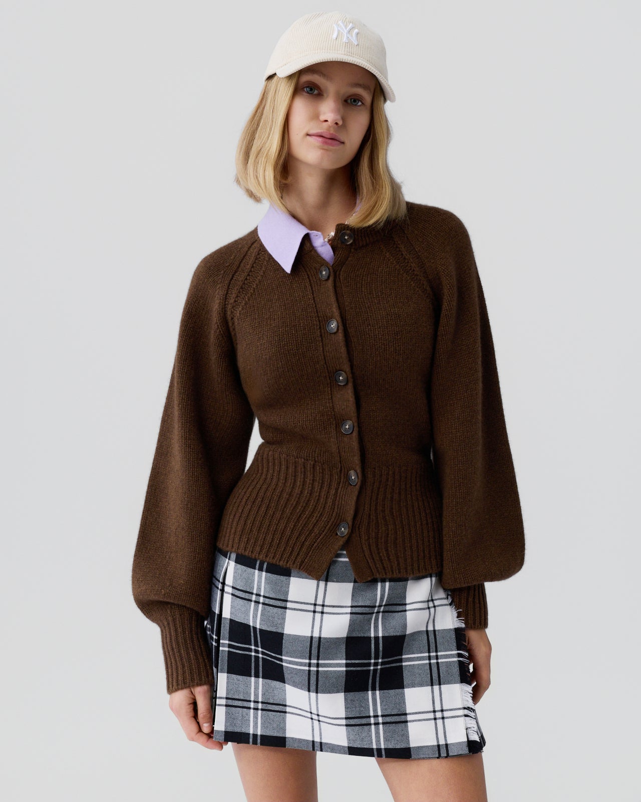 Sculpted Cardigan - Chestnut