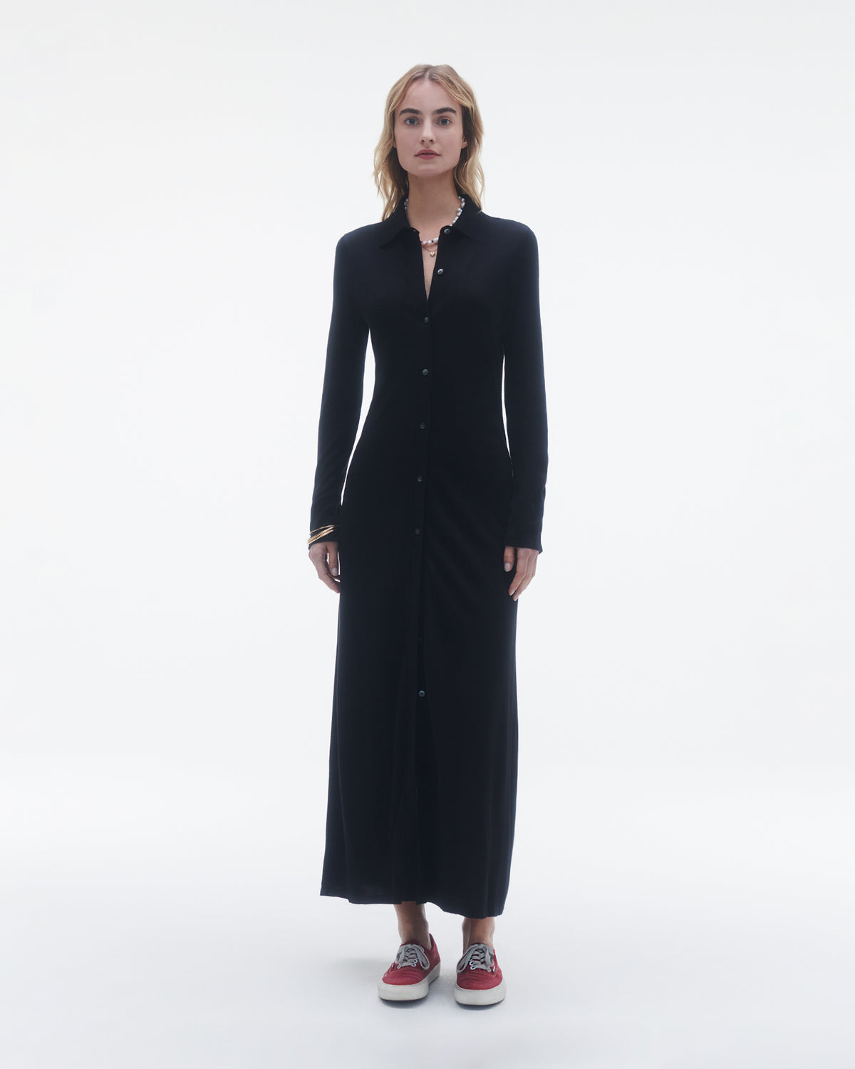 Showtime Shirt Dress In Silk/Linen - Black