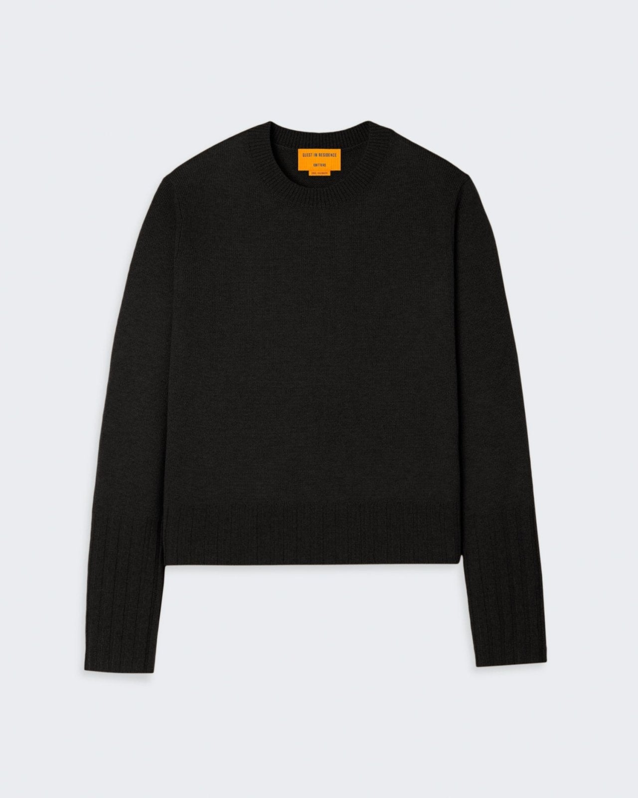 Shrunken Crew In Cashmere  - Black