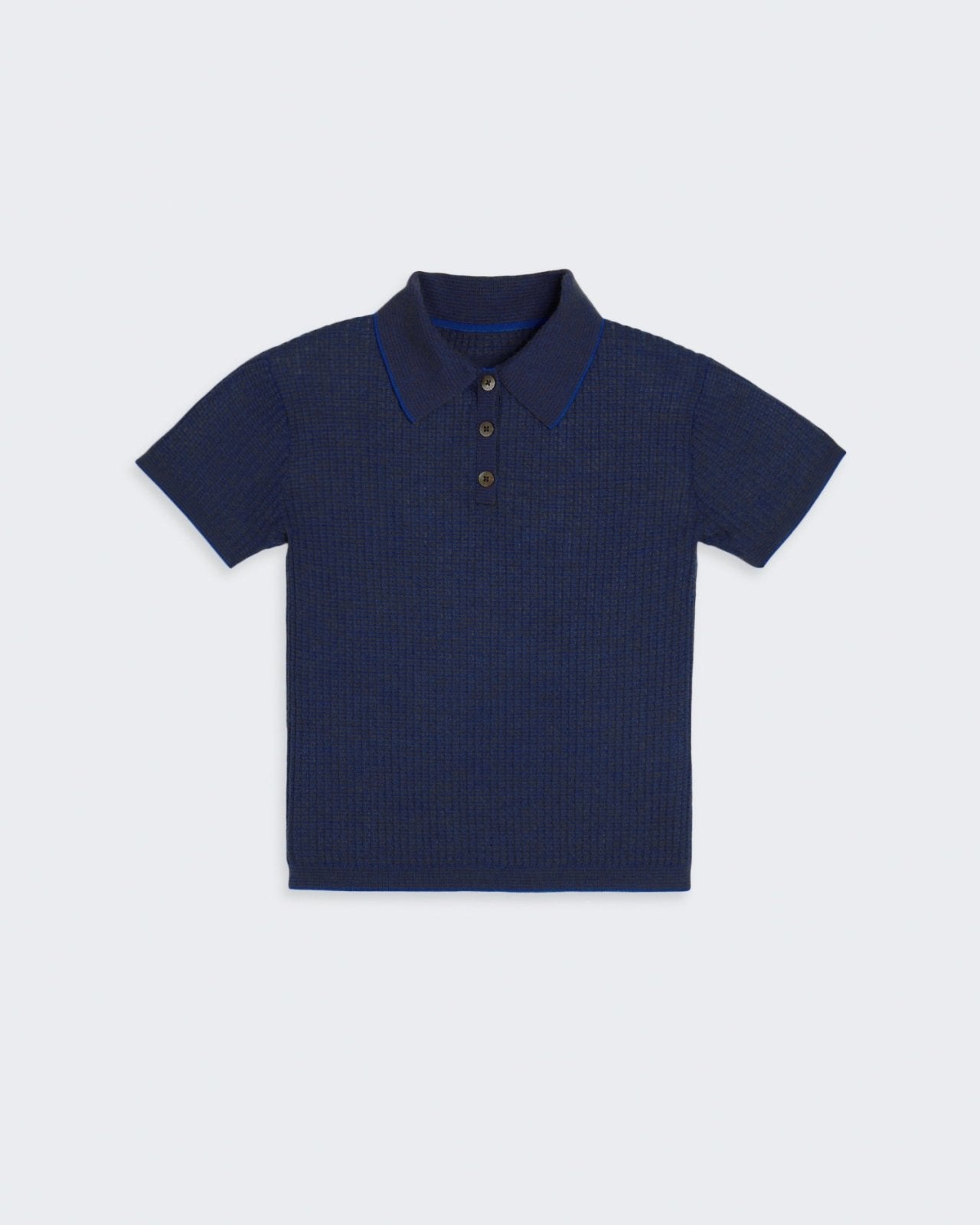 Shrunken Polo - Cobalt/Chestnut