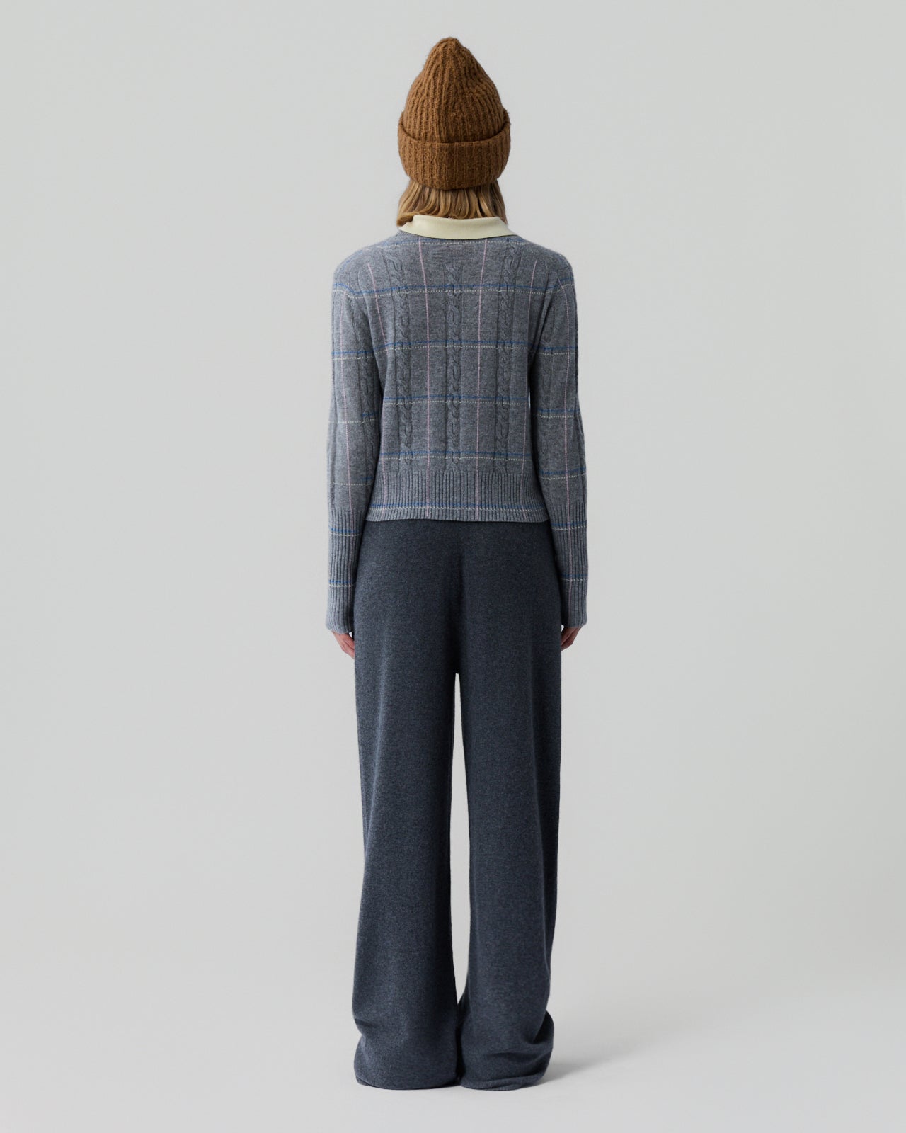 Shrunken Check Crew - Heather Grey Combo