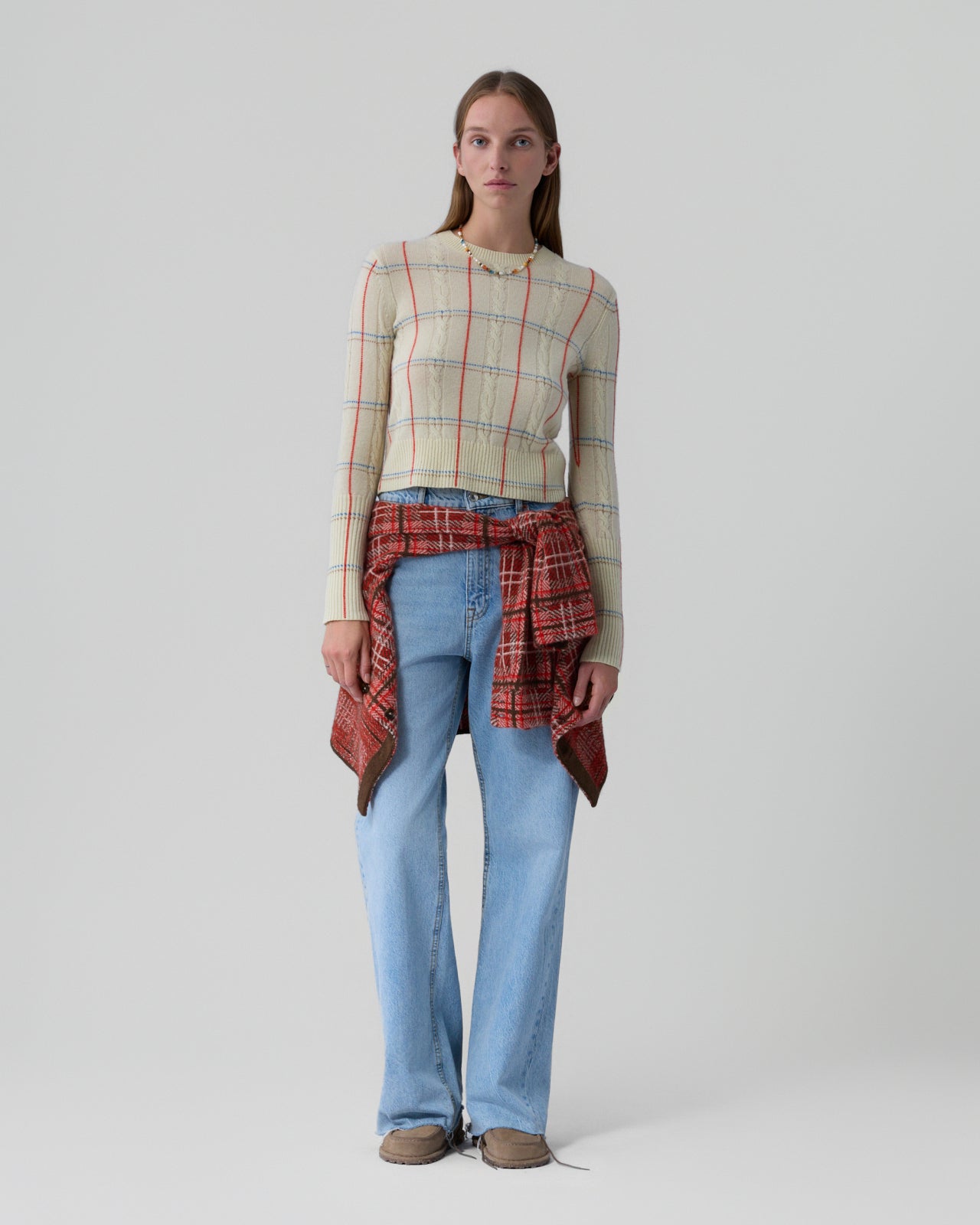 Shrunken Check Crew - Mist Combo