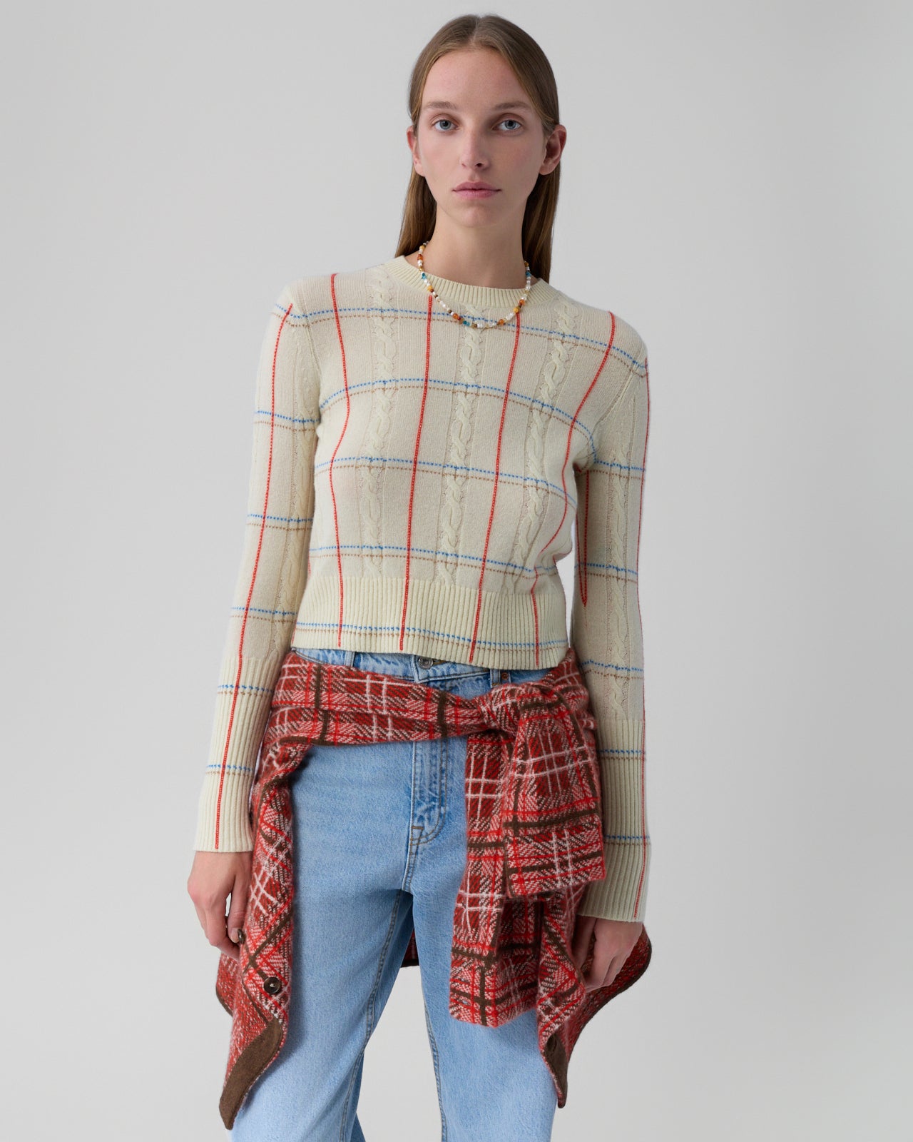 Shrunken Check Crew - Mist Combo