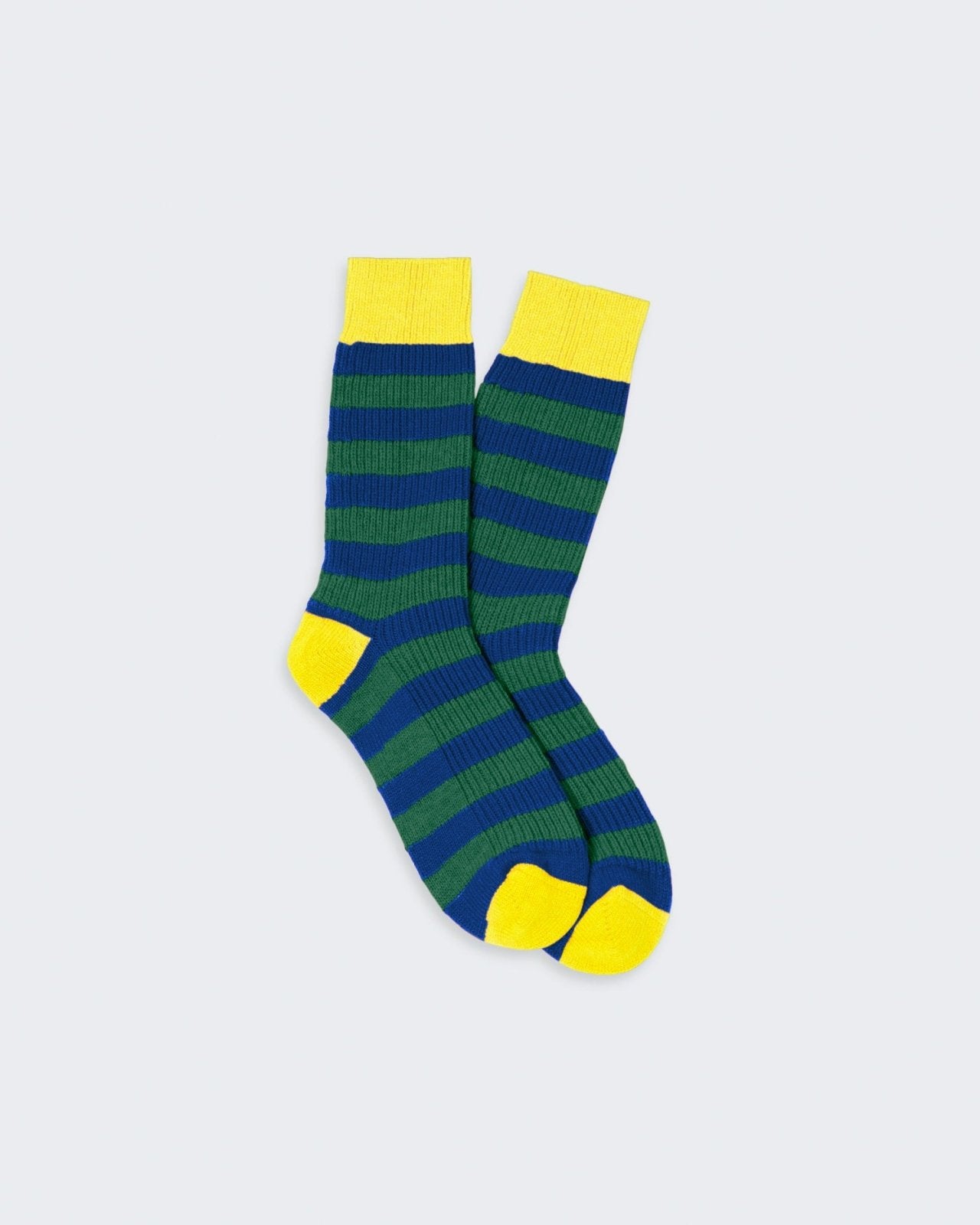 The Striped Soft Socks - Cobalt/Rainforest/Lemon