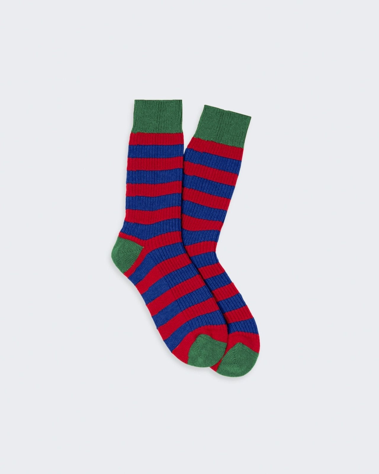 The Striped Soft Socks - True Red/Cobalt/Rainforest