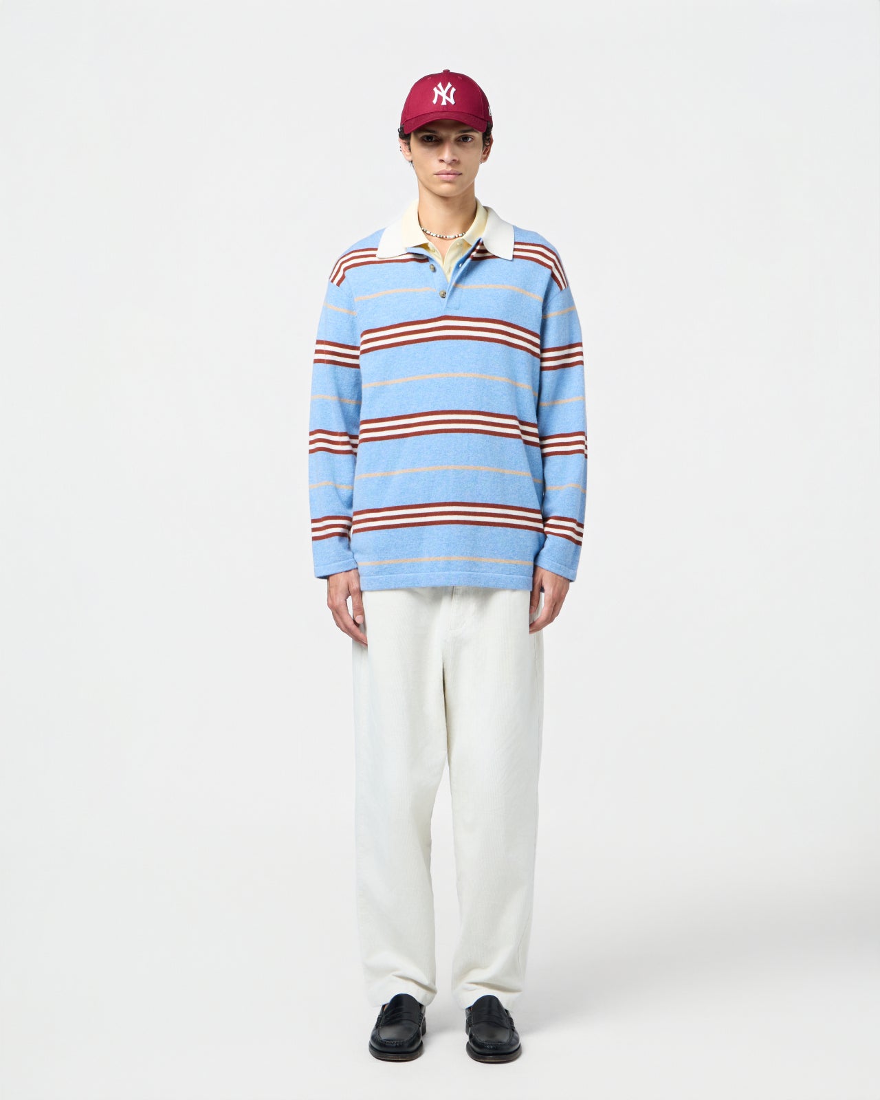 Striped Rugby - Heather Blue Combo