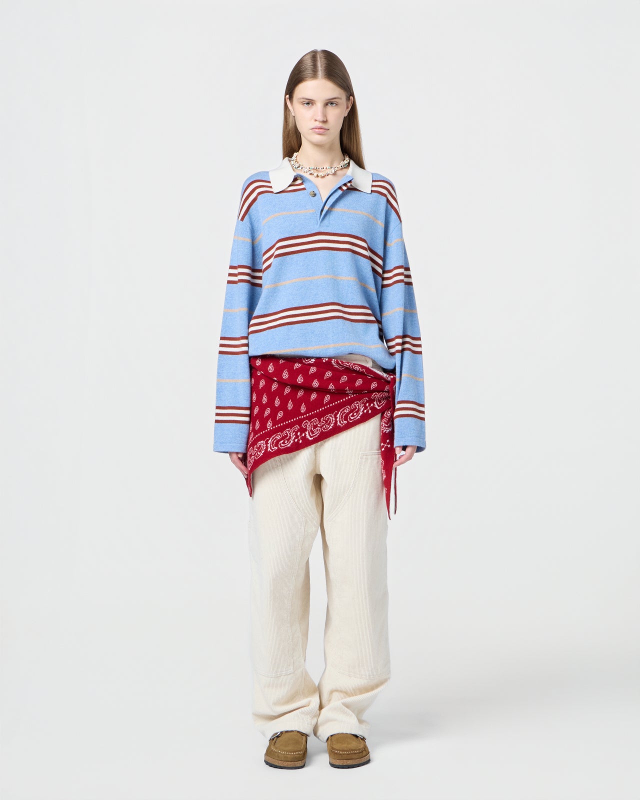 Striped Rugby - Heather Blue Combo