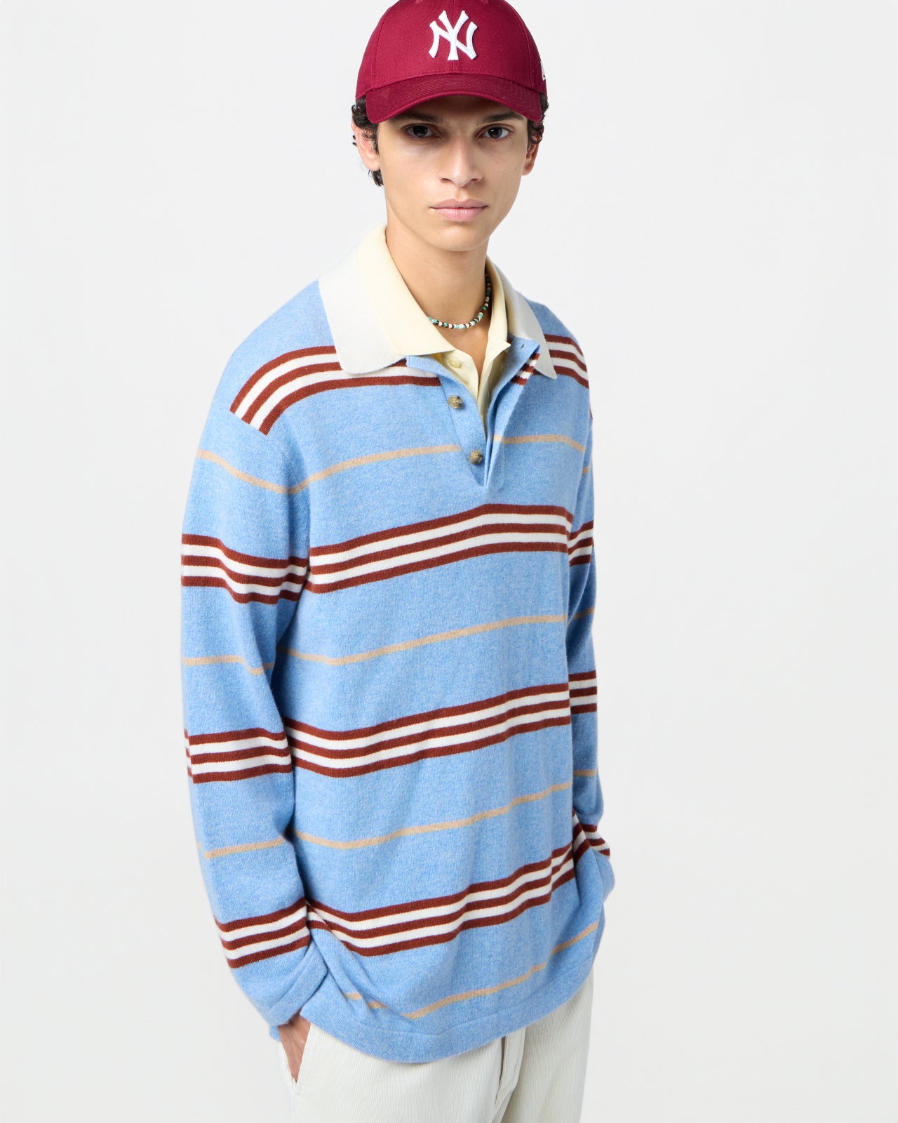 Striped Rugby - Heather Blue Combo