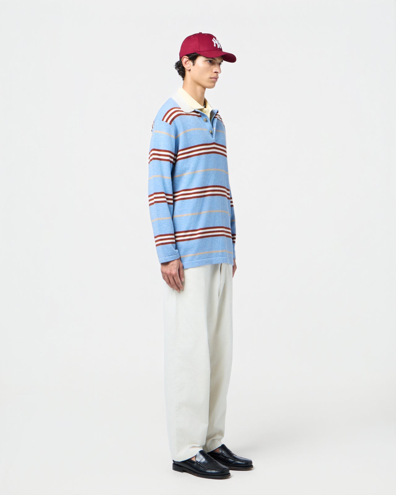 Striped Rugby - Heather Blue Combo