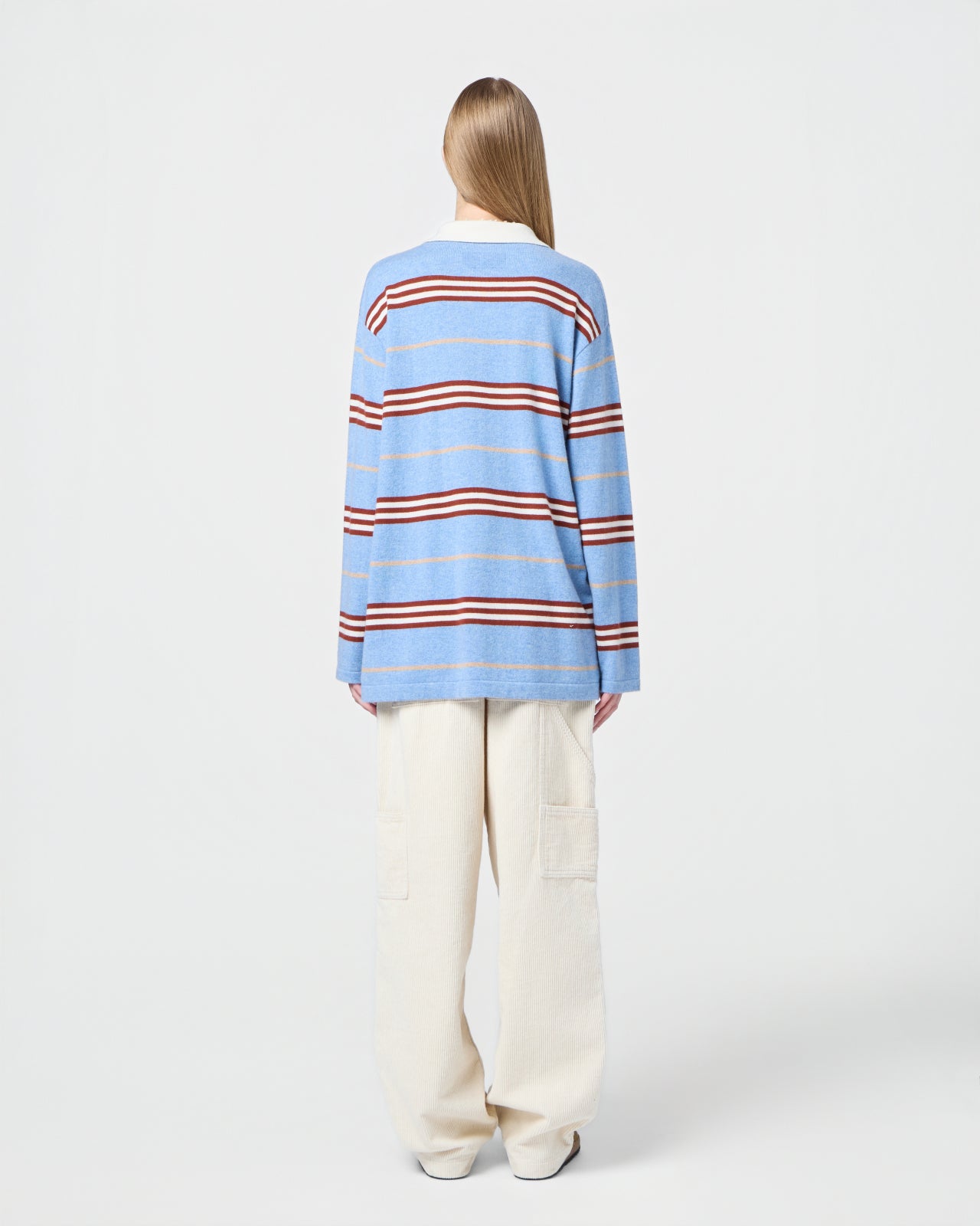 Striped Rugby - Heather Blue Combo