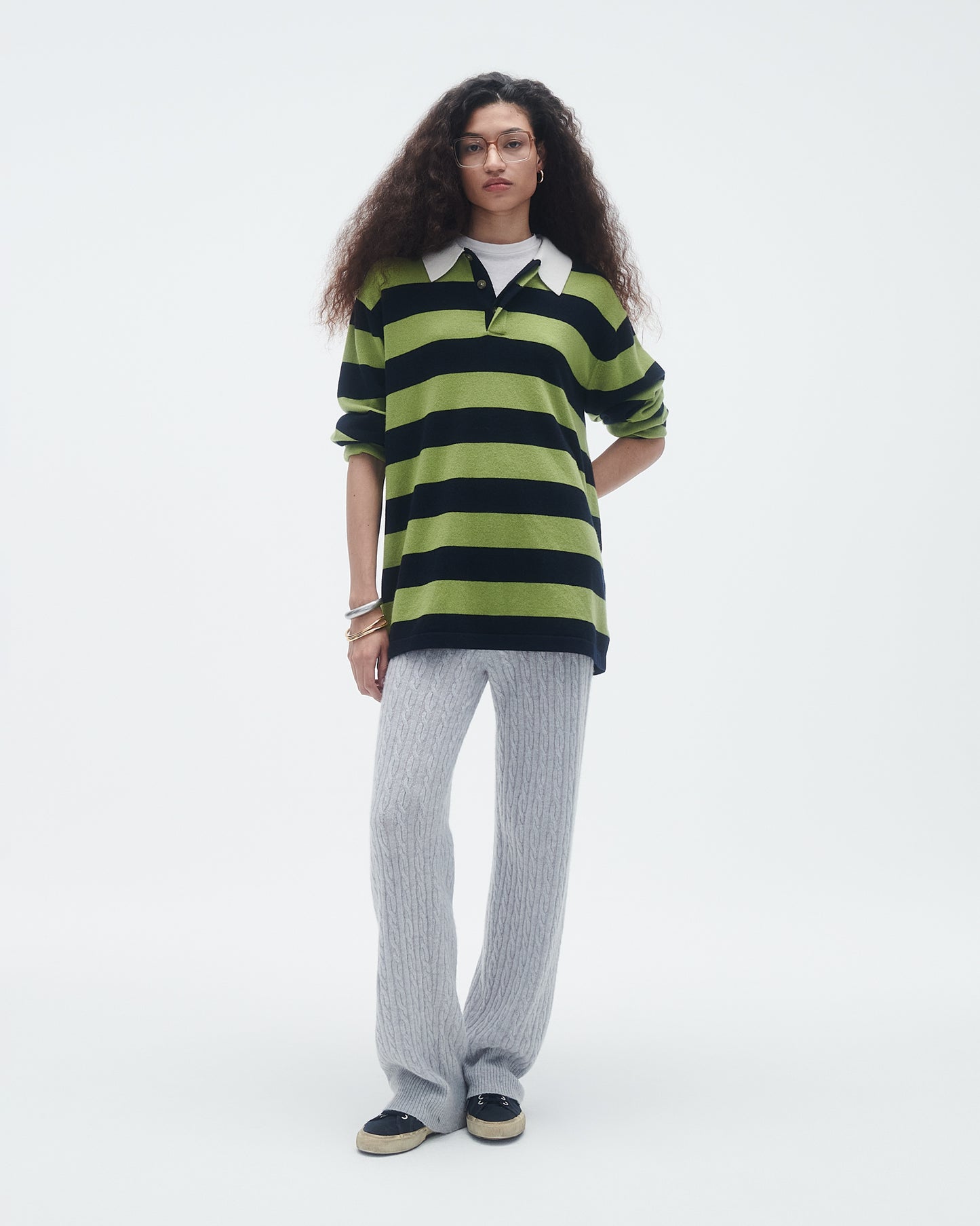 Striped Rugby - Matcha/Midnight