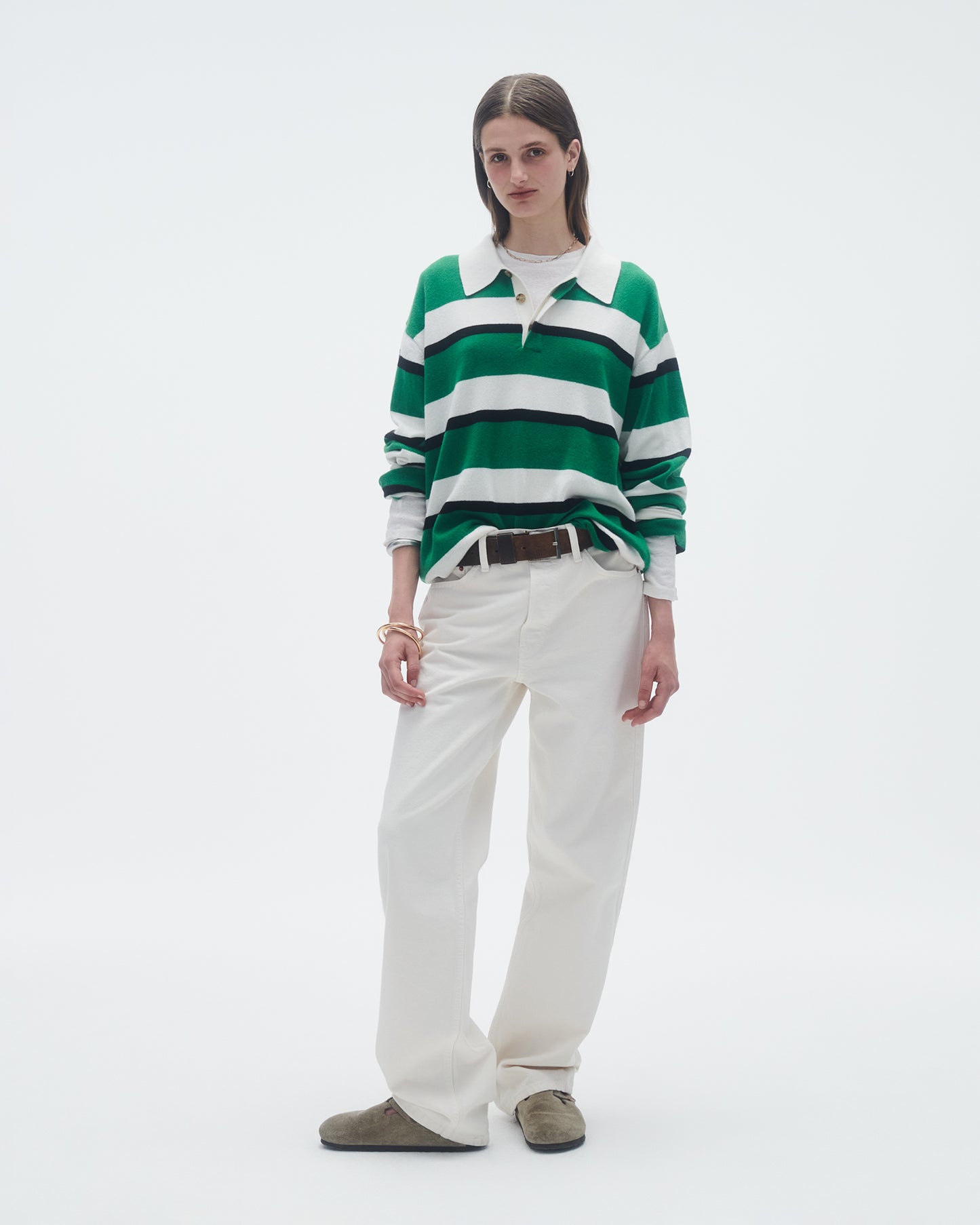 Striped Rugby - Rainforest/Cream Stripe