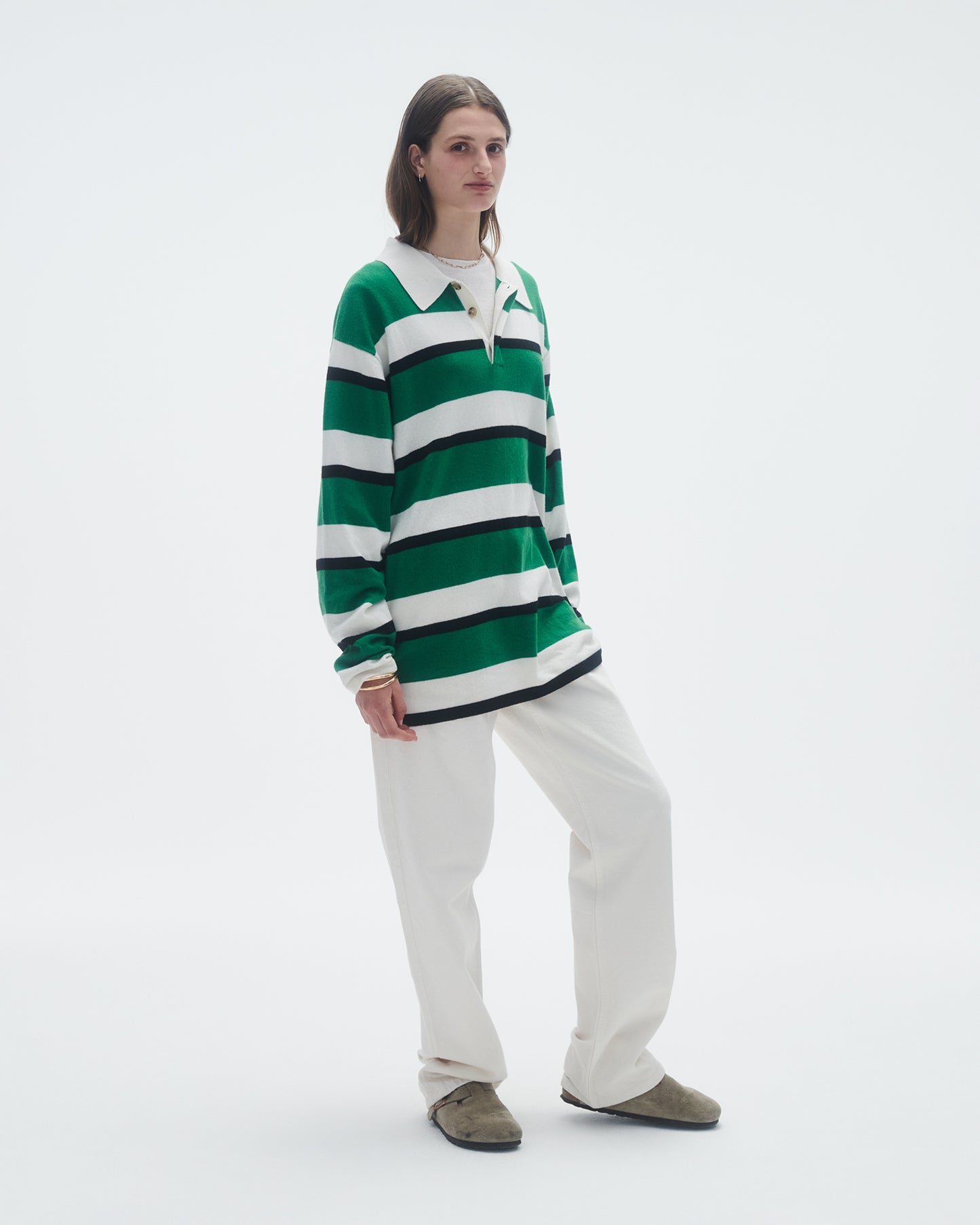 Striped Rugby - Rainforest/Cream Stripe