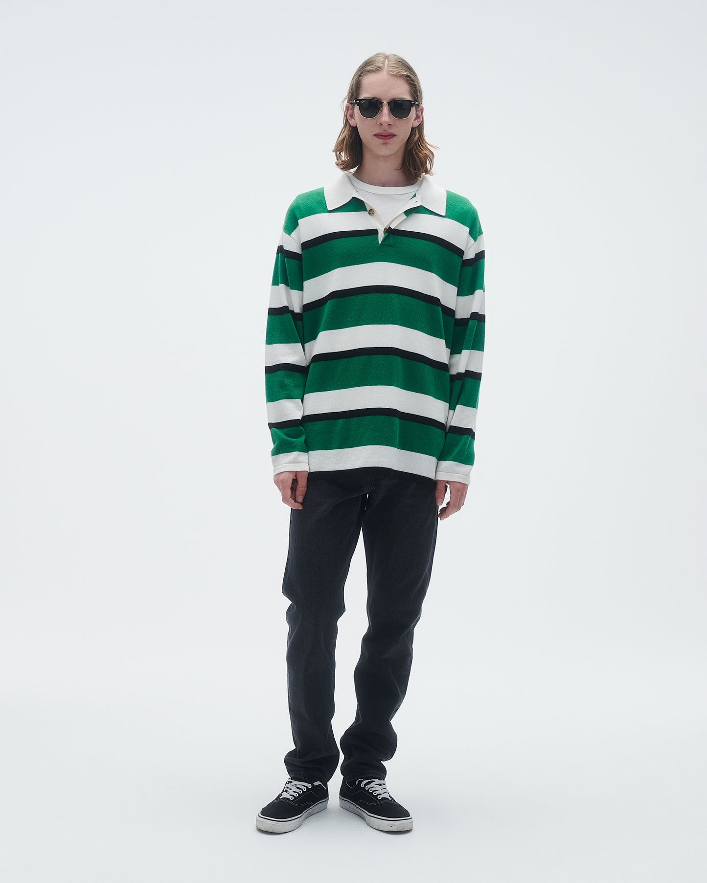 Striped Rugby - Rainforest/Cream Stripe